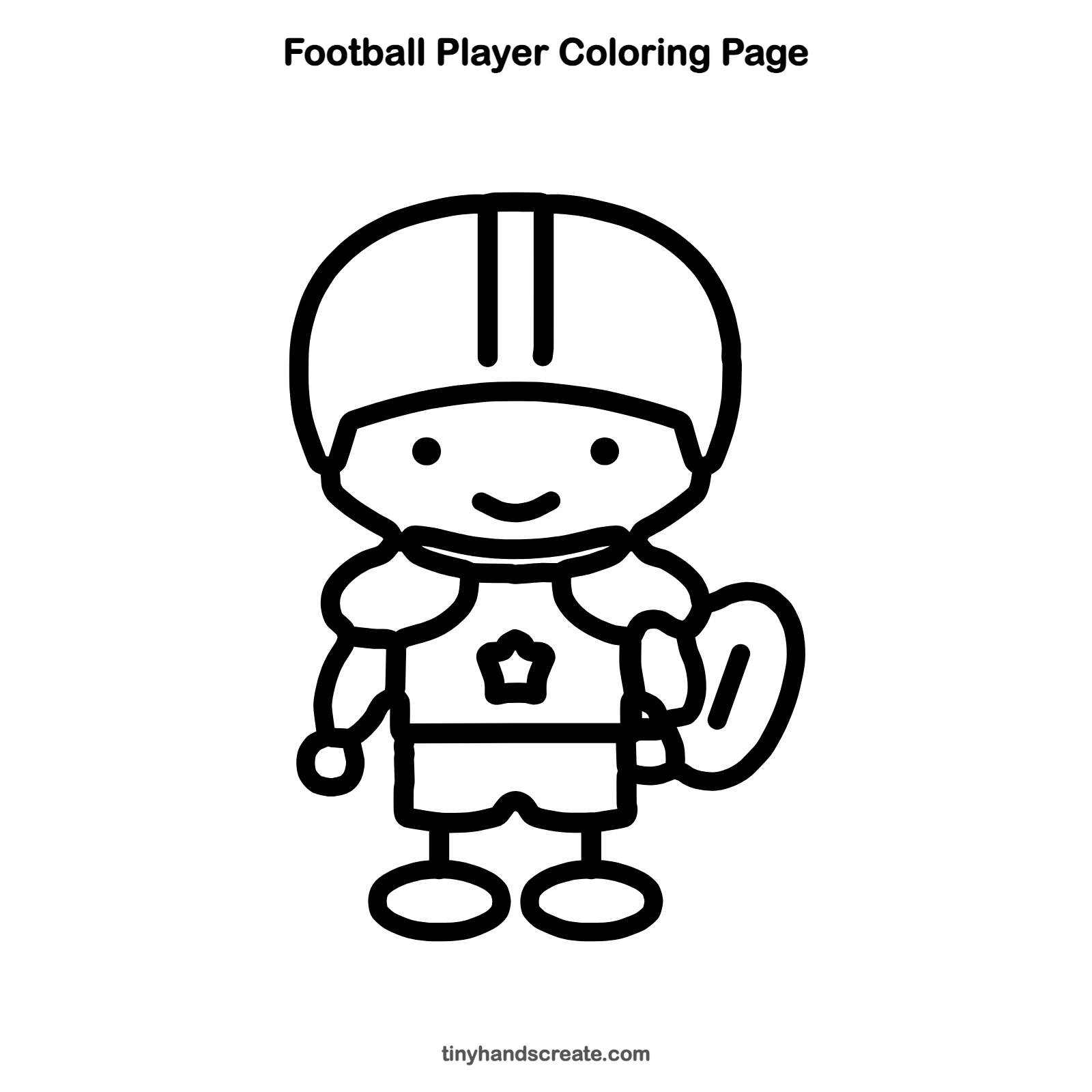 Free printable football player coloring page for kids