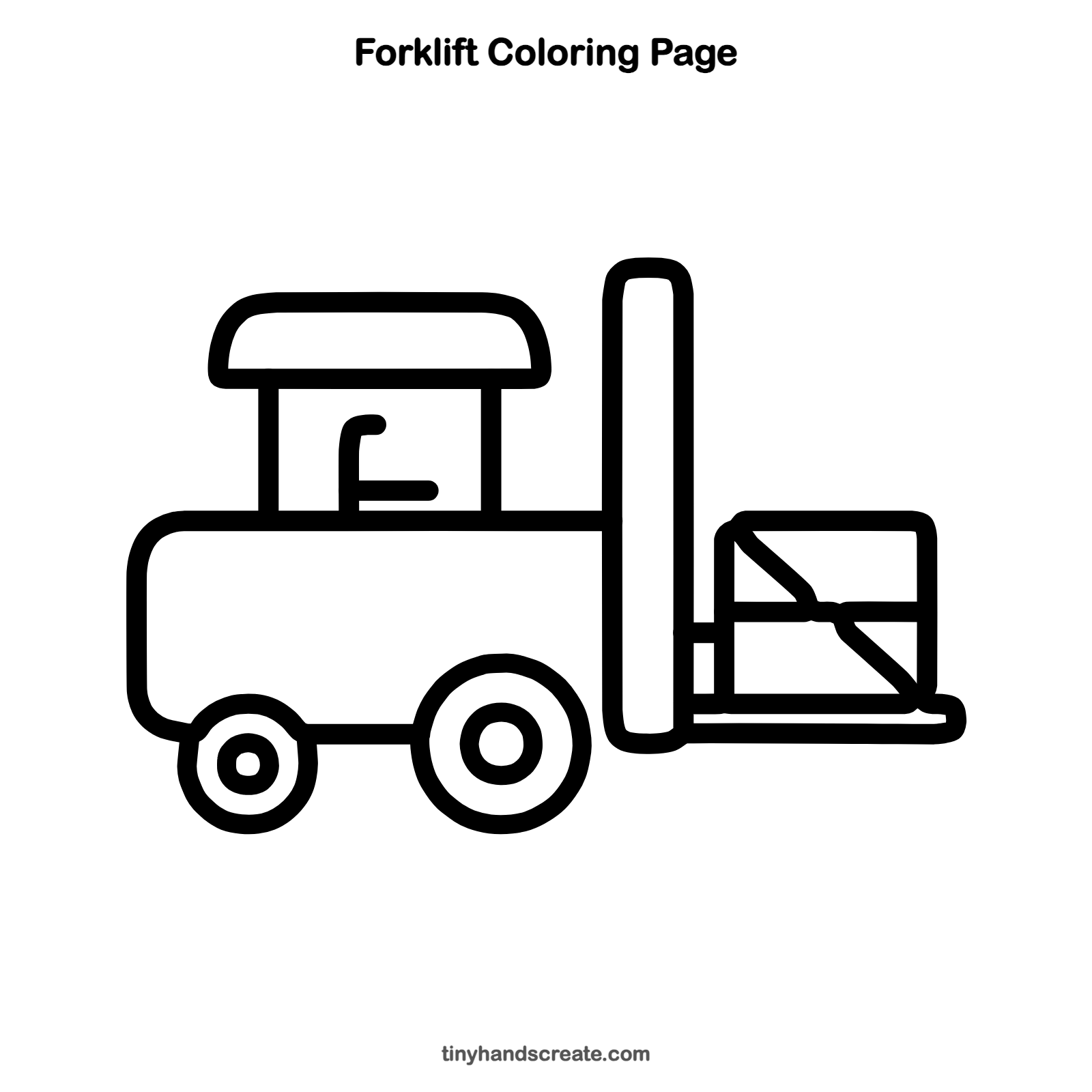 Free printable forklift coloring page for kids