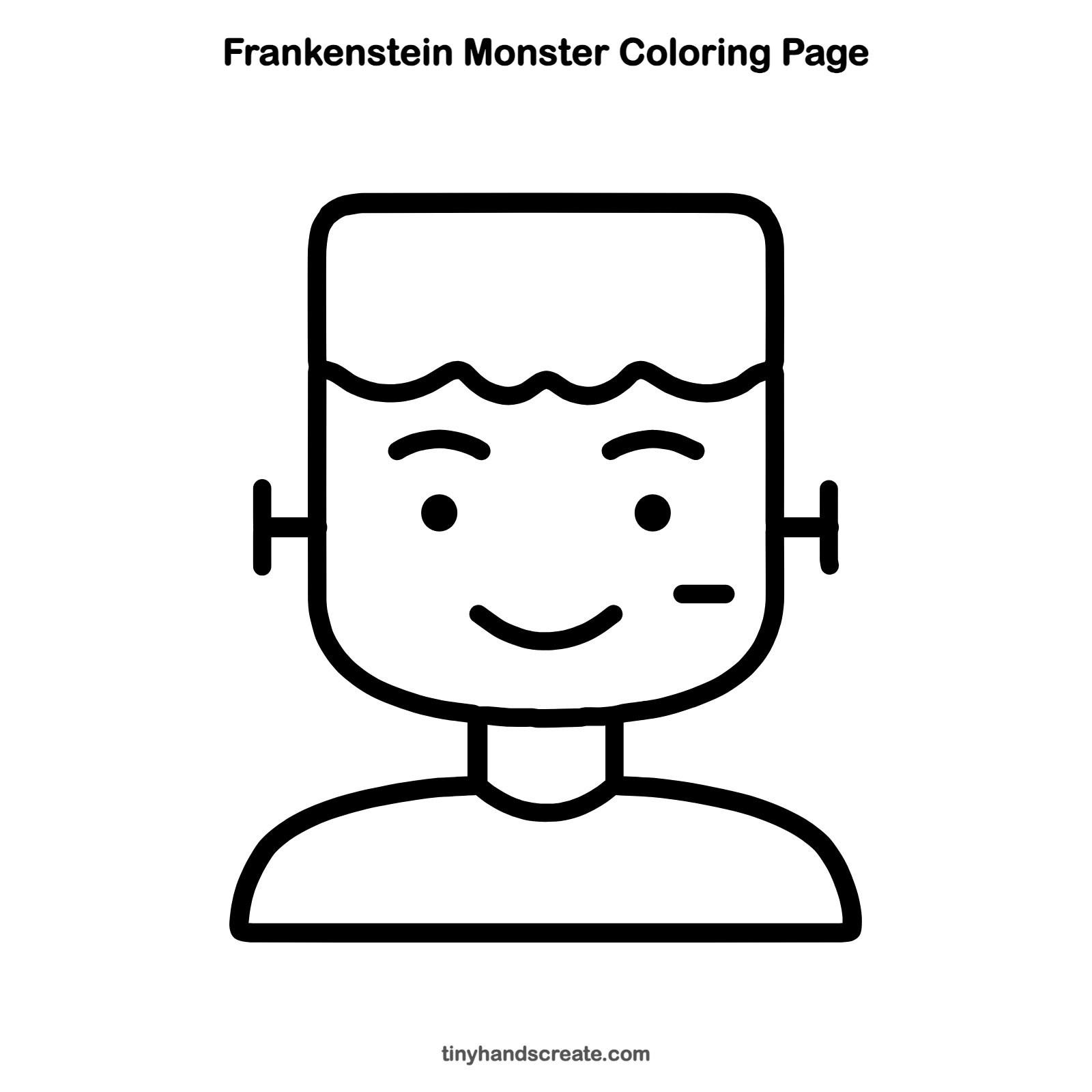 Free printable Frankenstein monster coloring page for kids