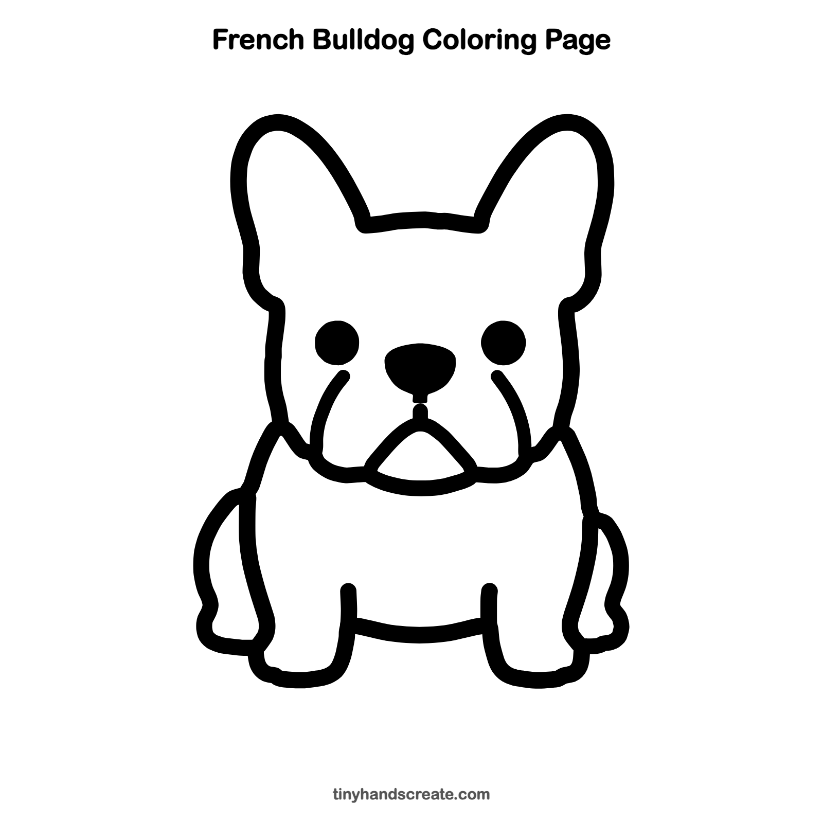 Free printable French bulldog coloring page for kids
