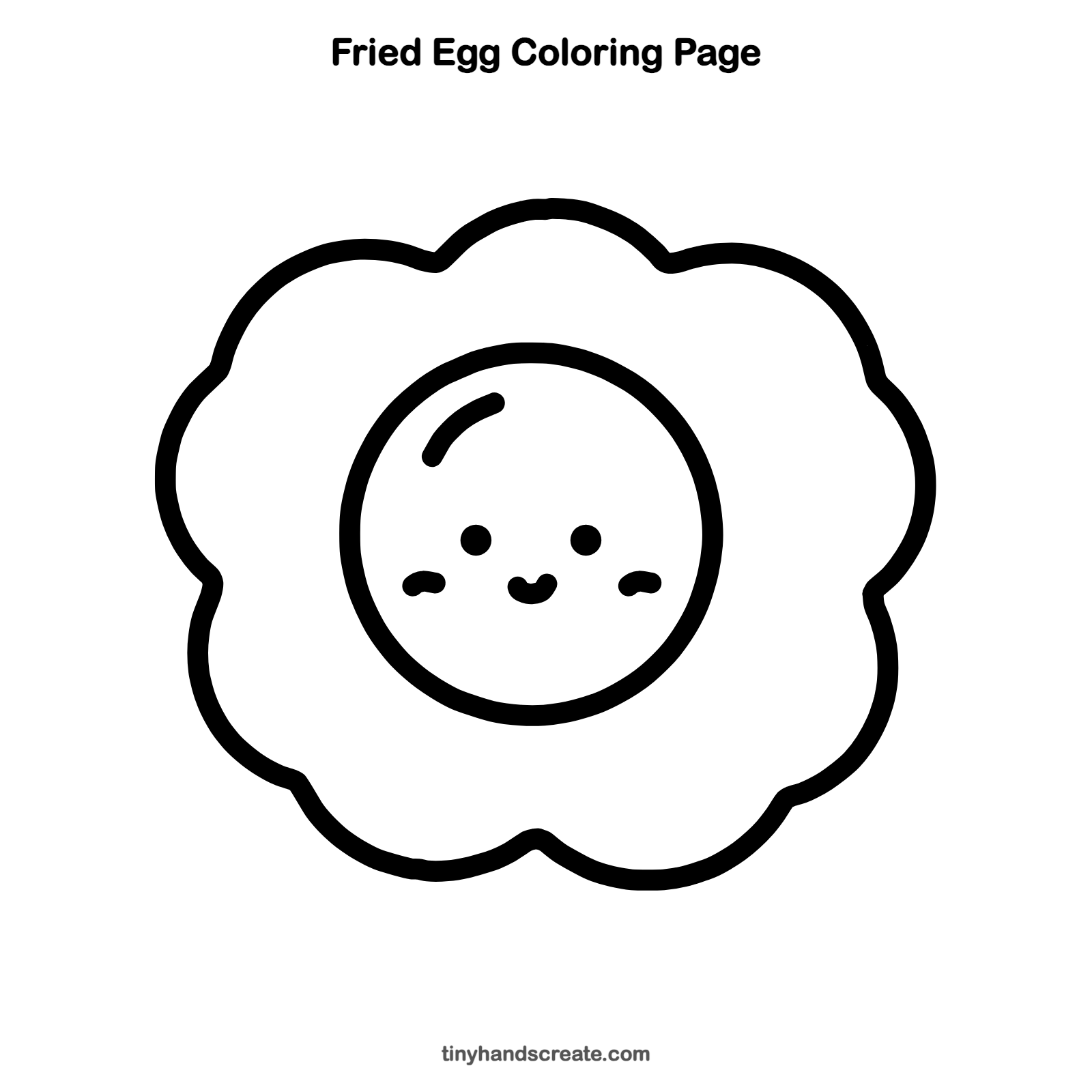 Free printable fried egg coloring page for kids