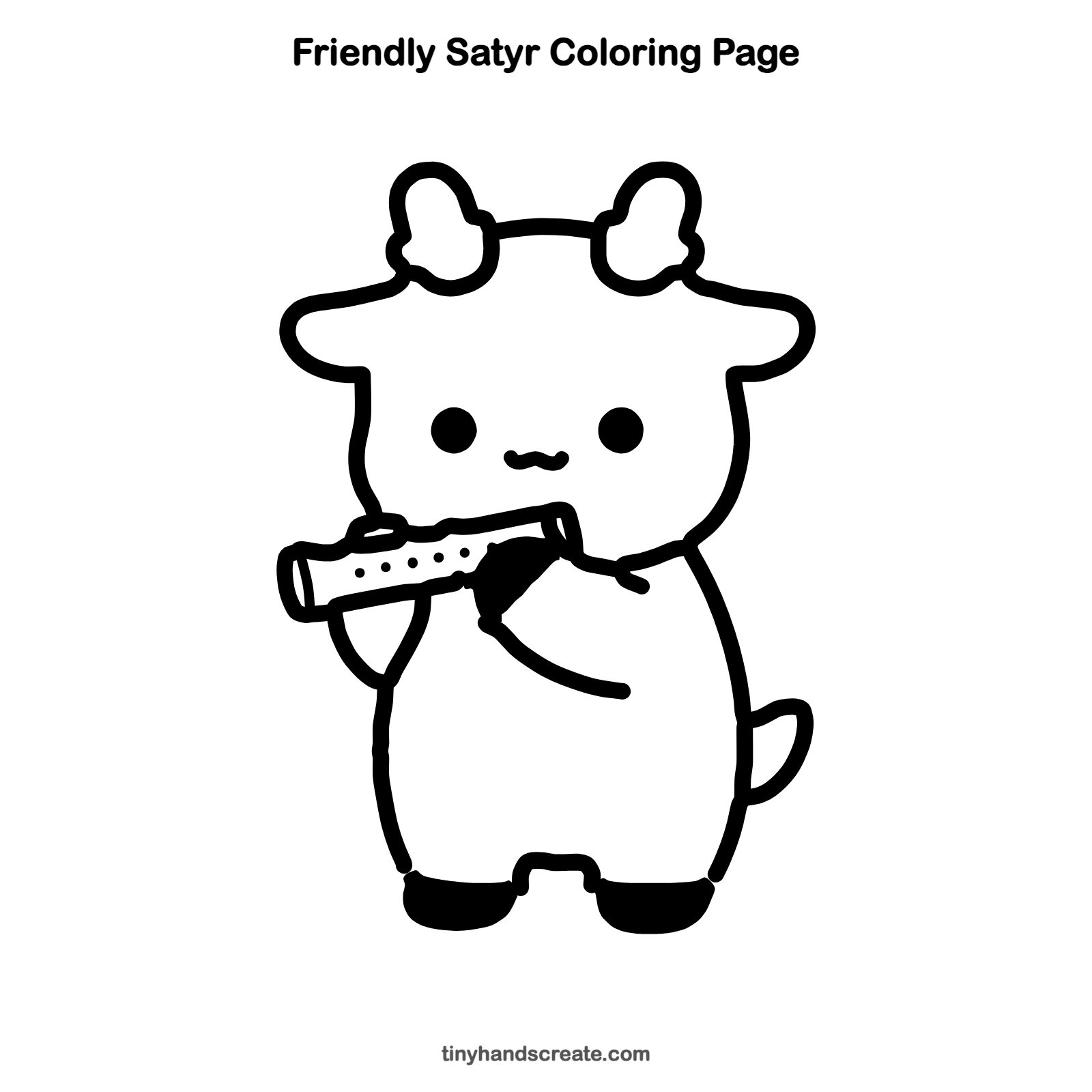 Free printable friendly satyr coloring page for kids