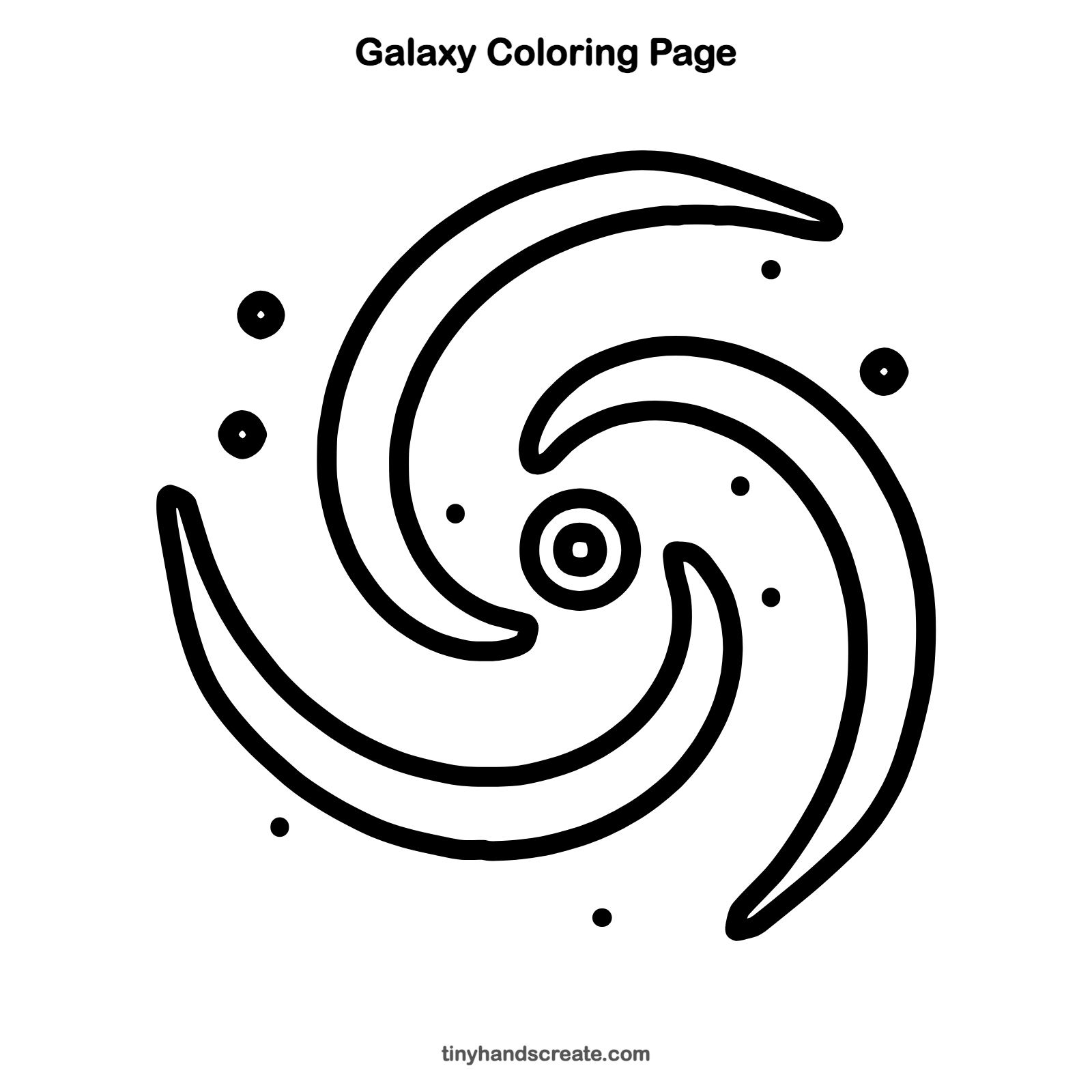 Free printable galaxy coloring page for kids