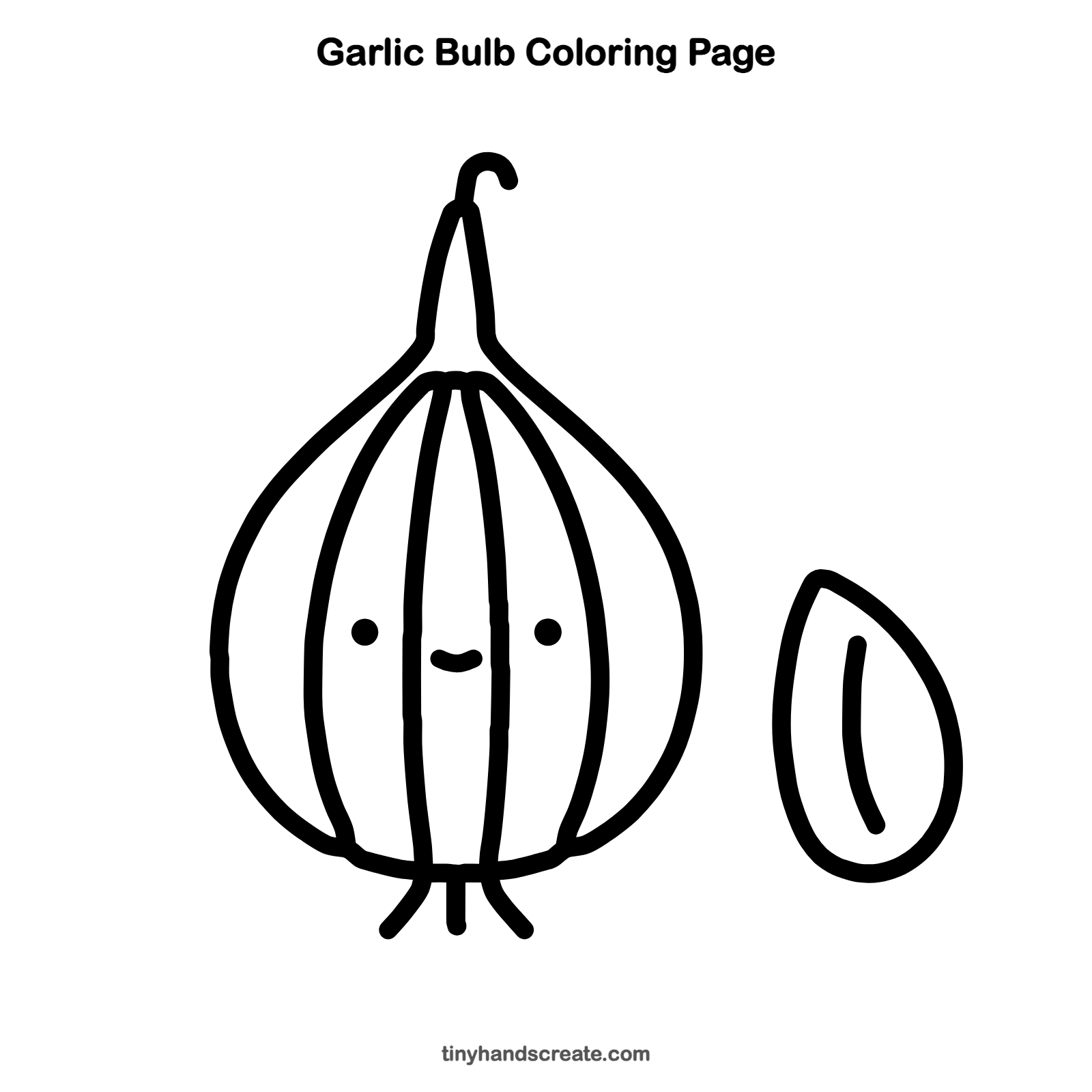 Free printable garlic bulb coloring page for kids