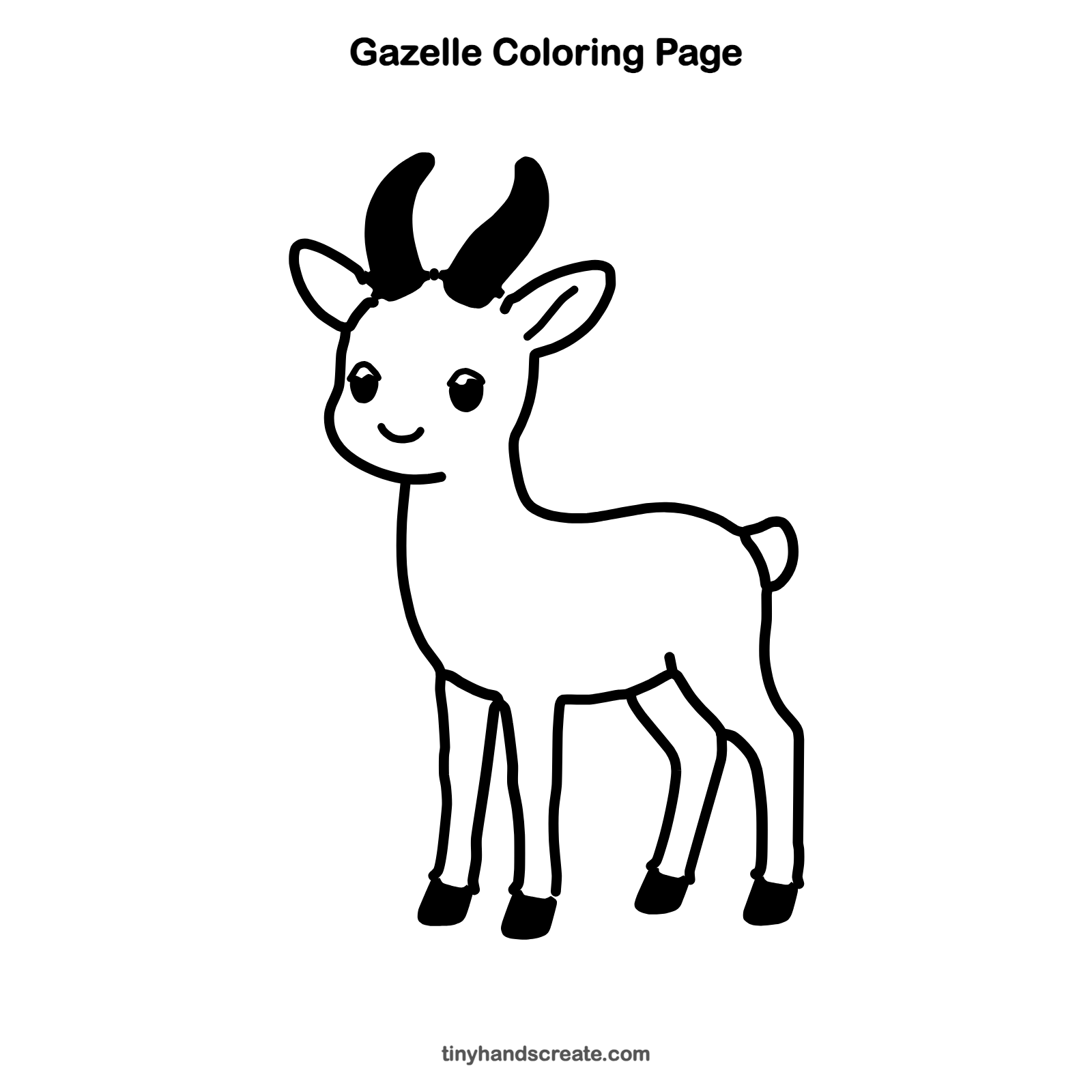 Free printable gazelle coloring page for kids