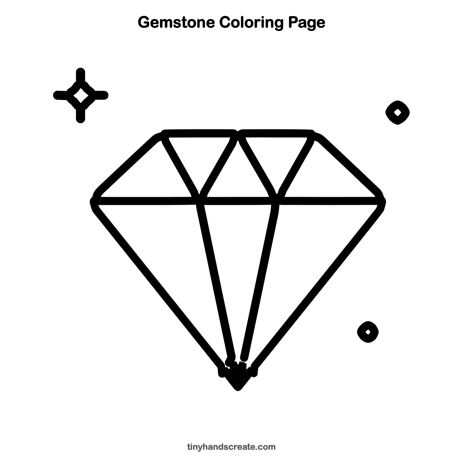 Free printable gemstone coloring page for kids