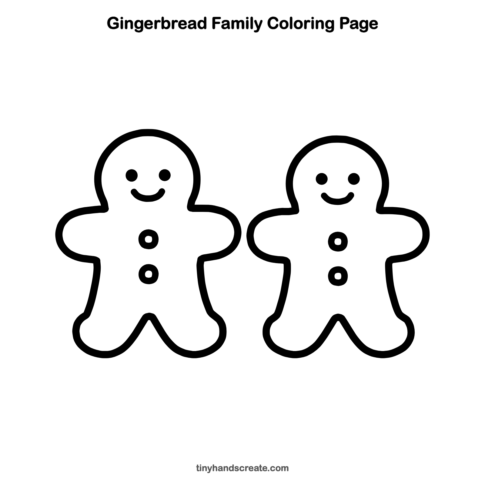 Free printable gingerbread family coloring page for kids