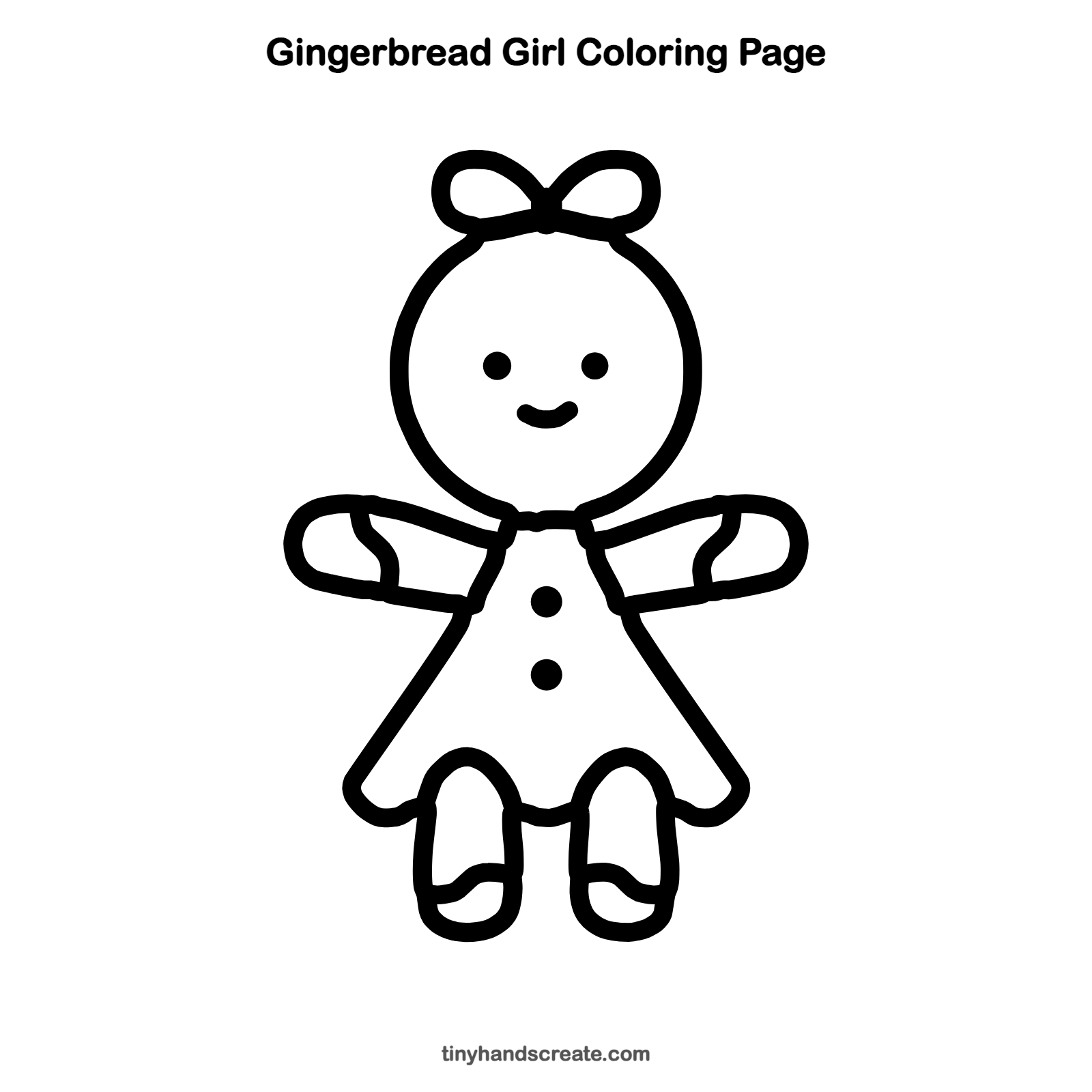 Free printable gingerbread girl coloring page for kids