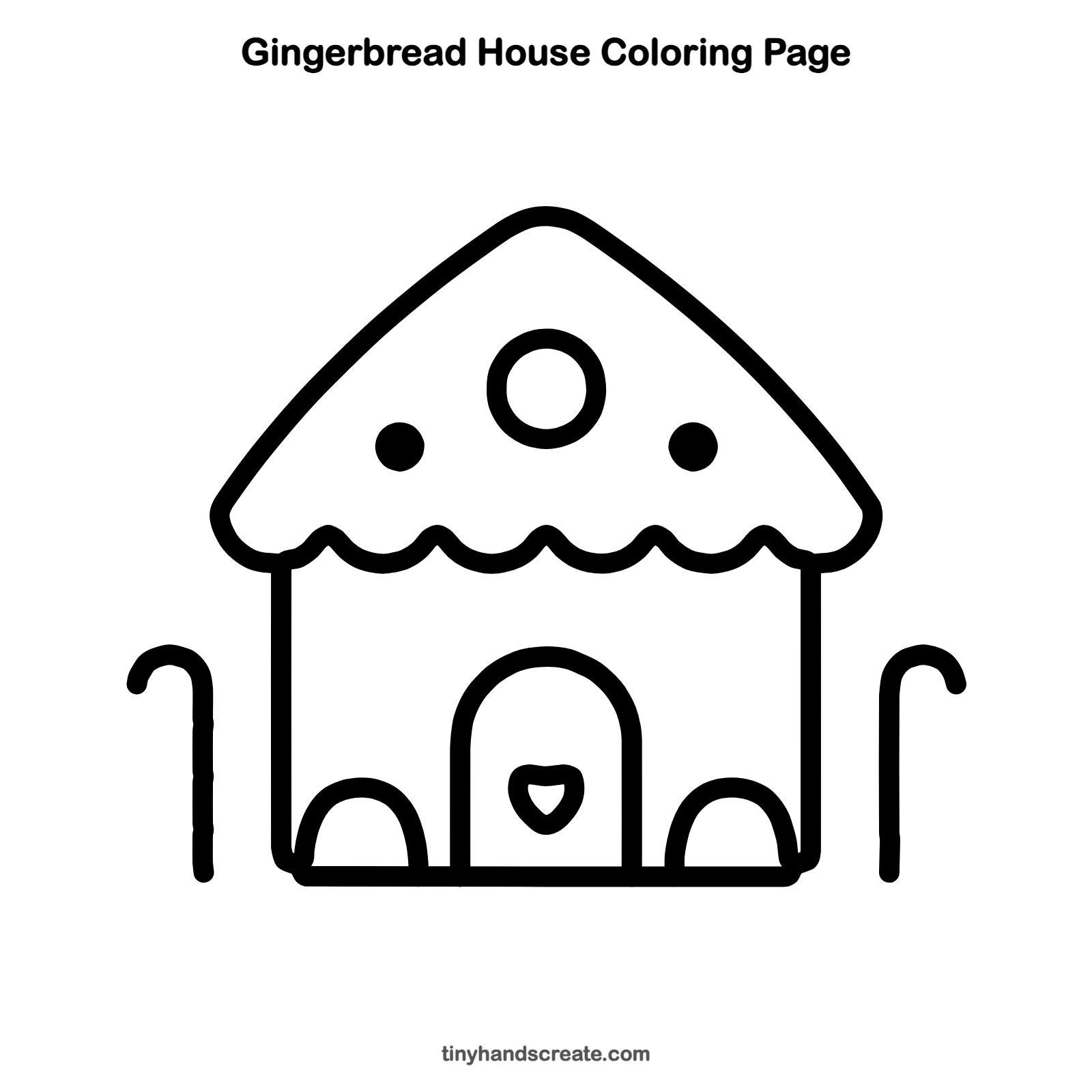 Free printable gingerbread house coloring page for kids