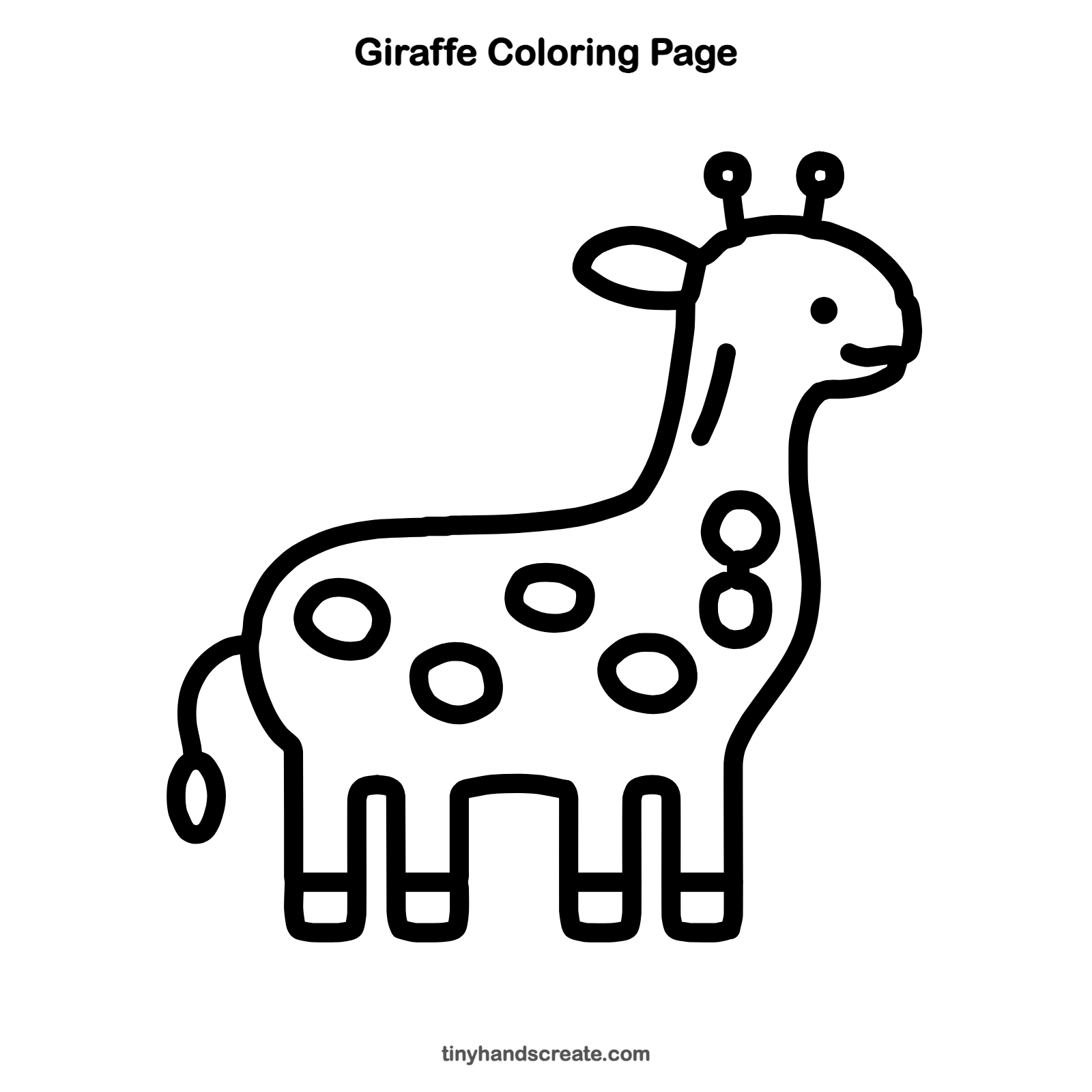 Free printable giraffe coloring page for kids