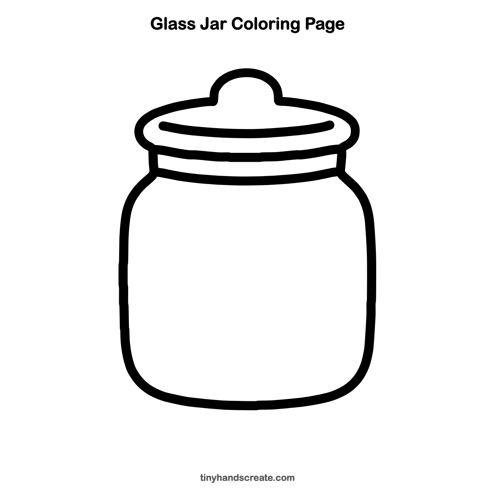 Free printable glass jar coloring page for kids