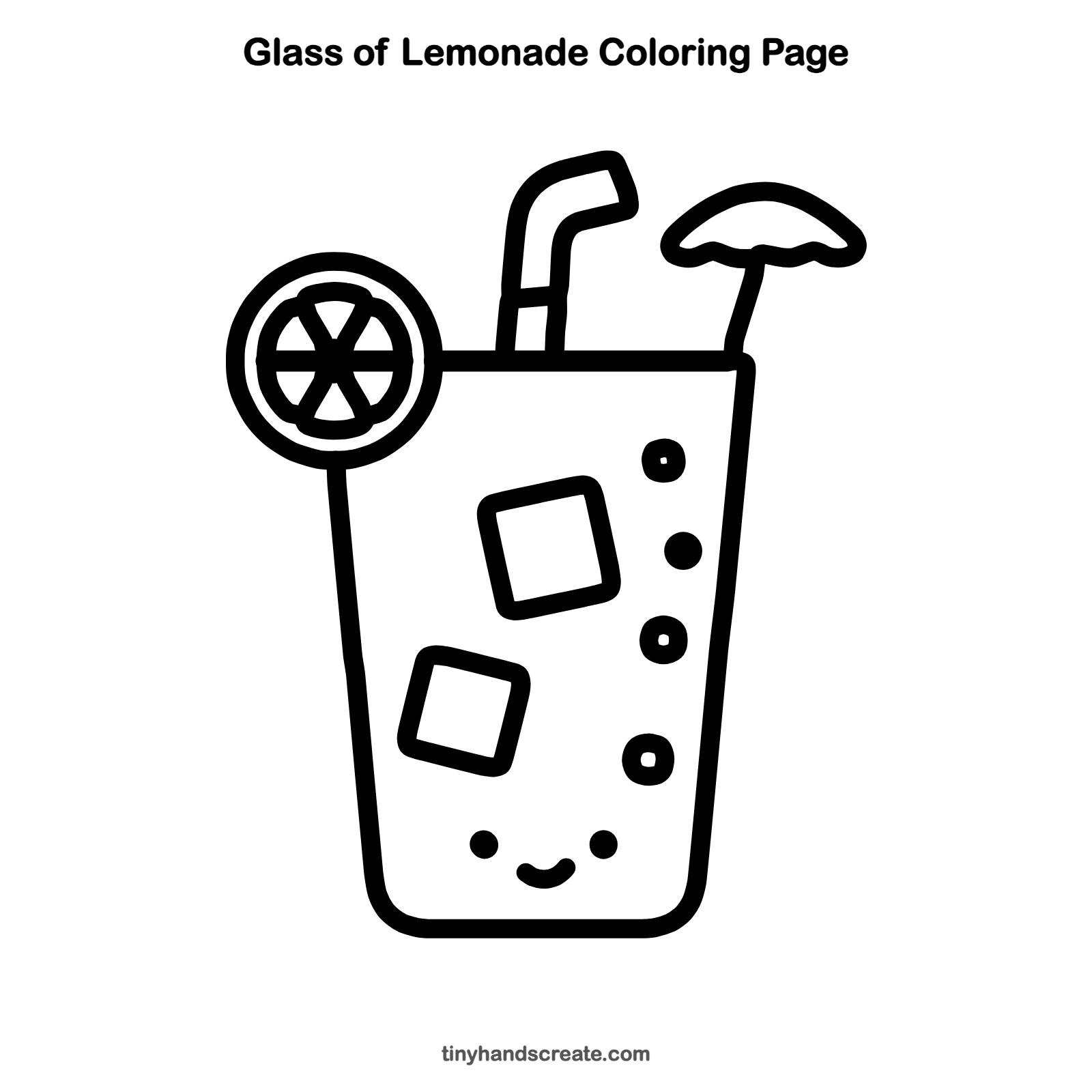 Free printable glass of lemonade coloring page for kids