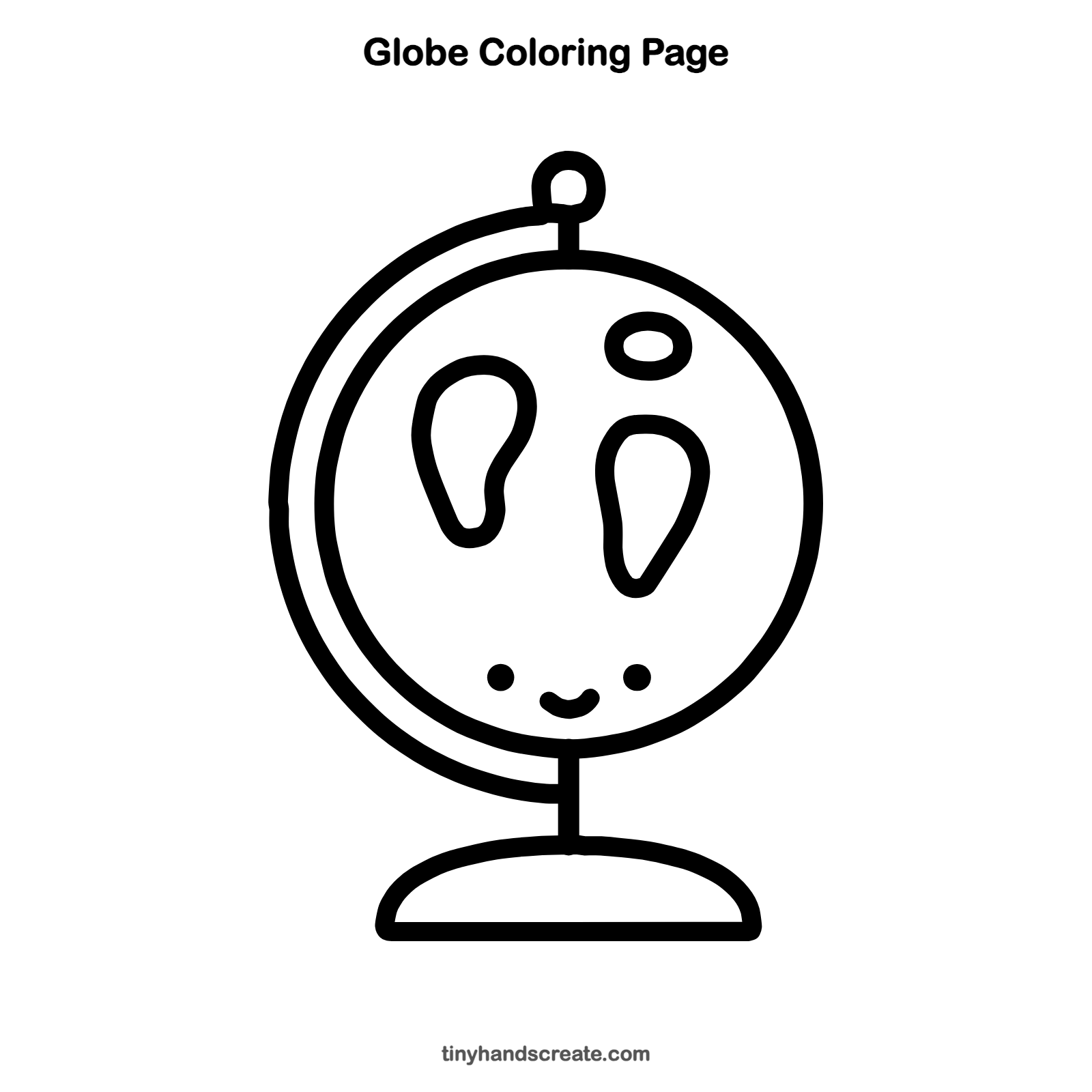 Free printable globe coloring page for kids