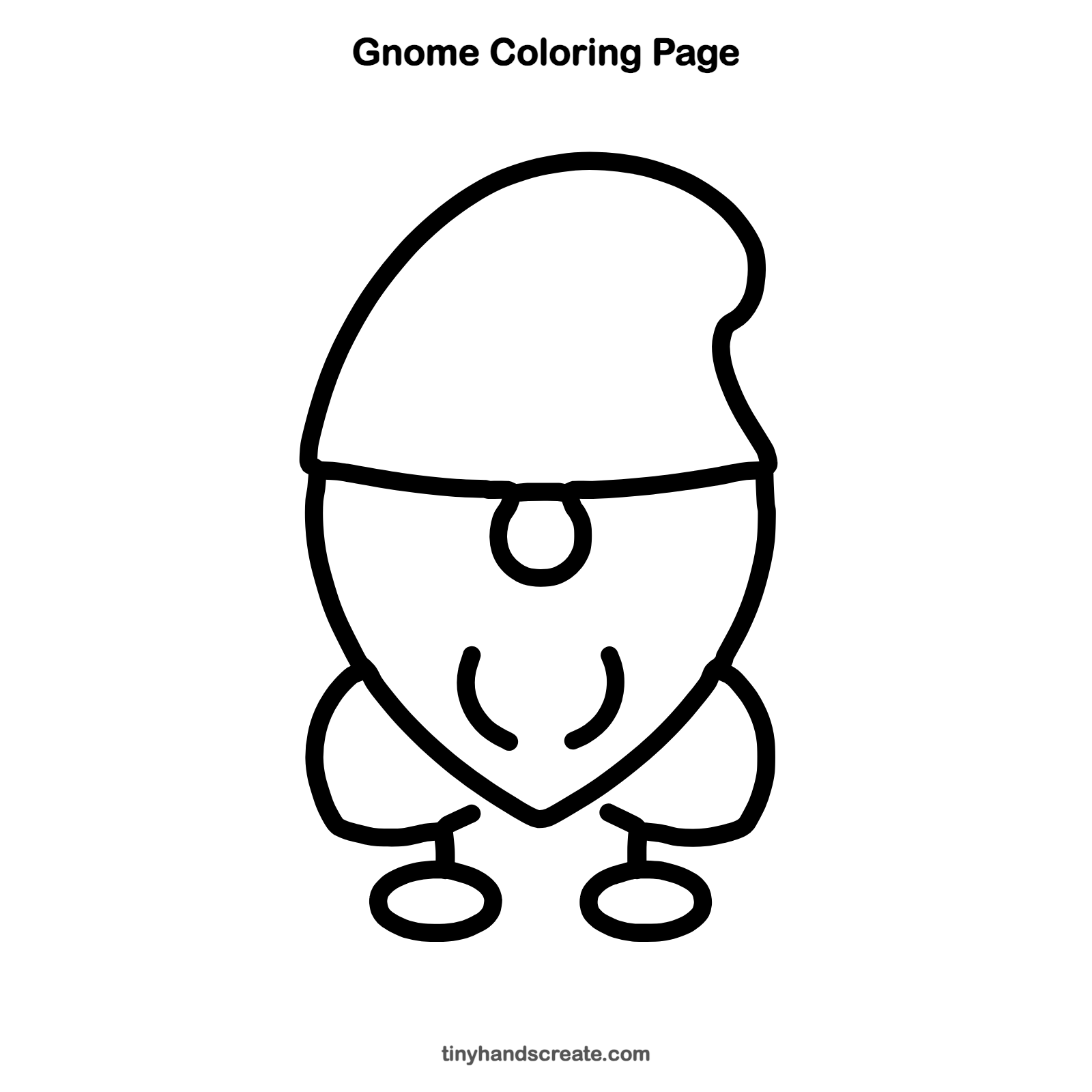 Free printable gnome coloring page for kids