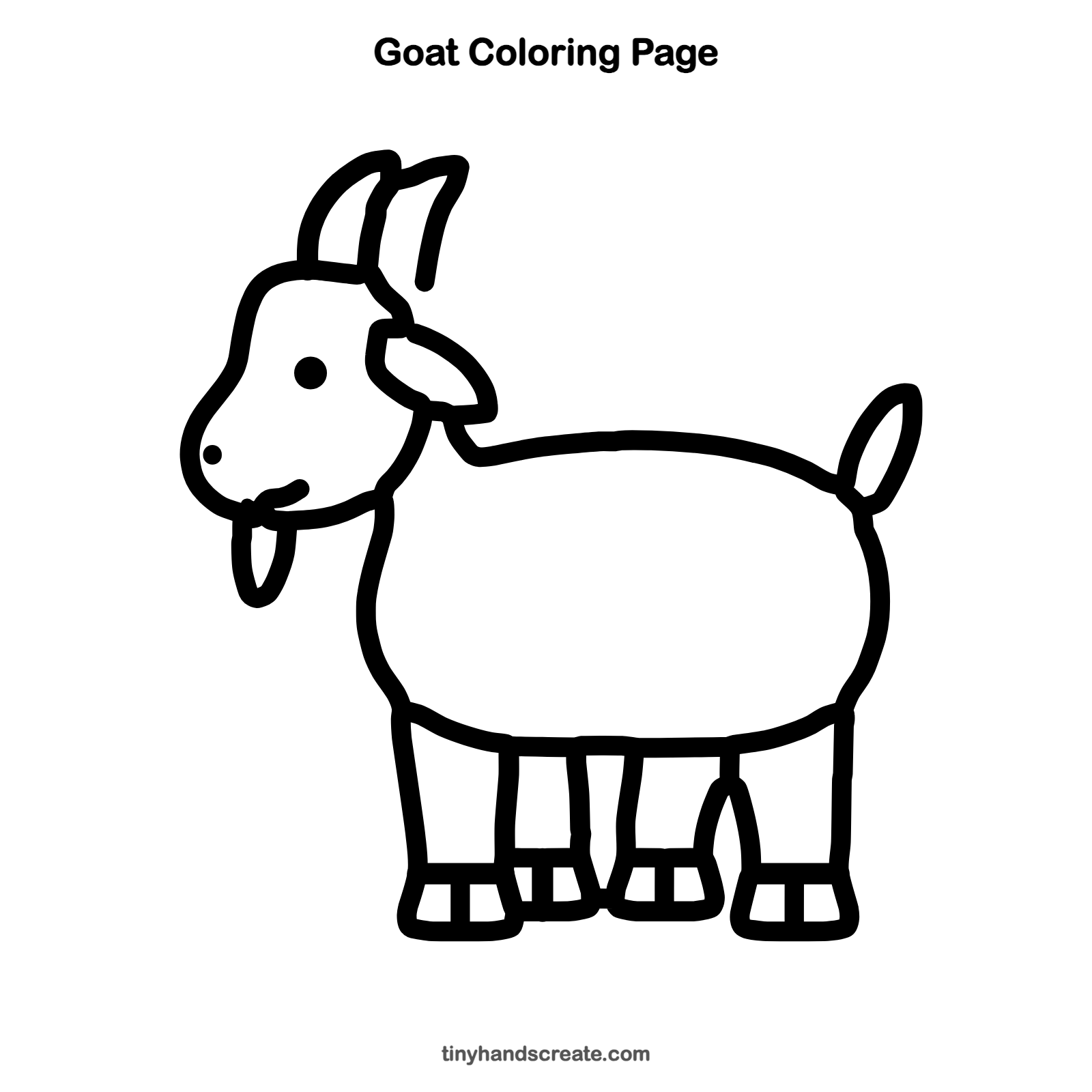 Free printable goat coloring page for kids