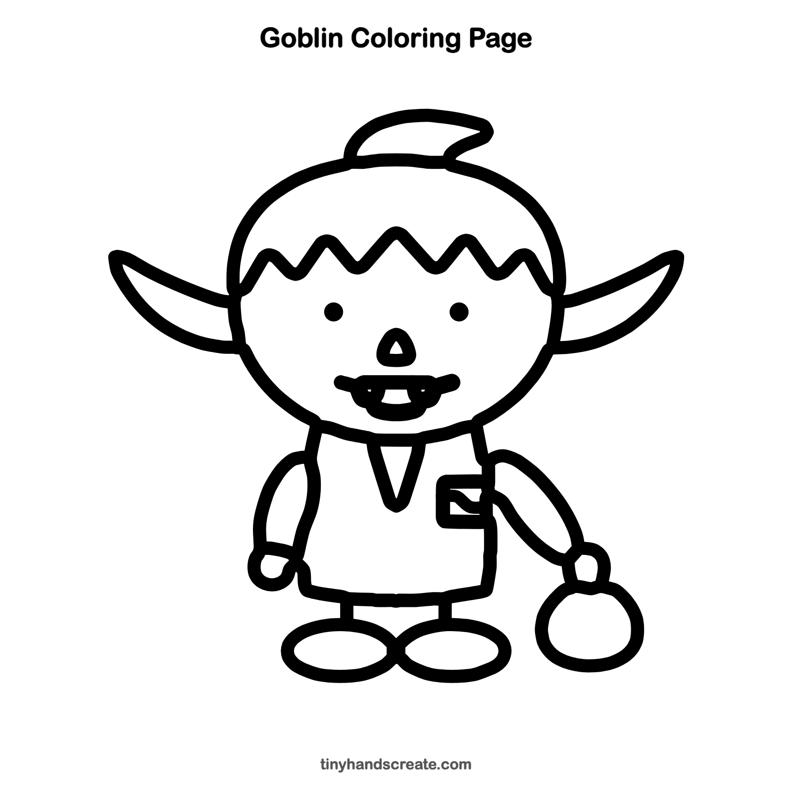 Free printable goblin coloring page for kids