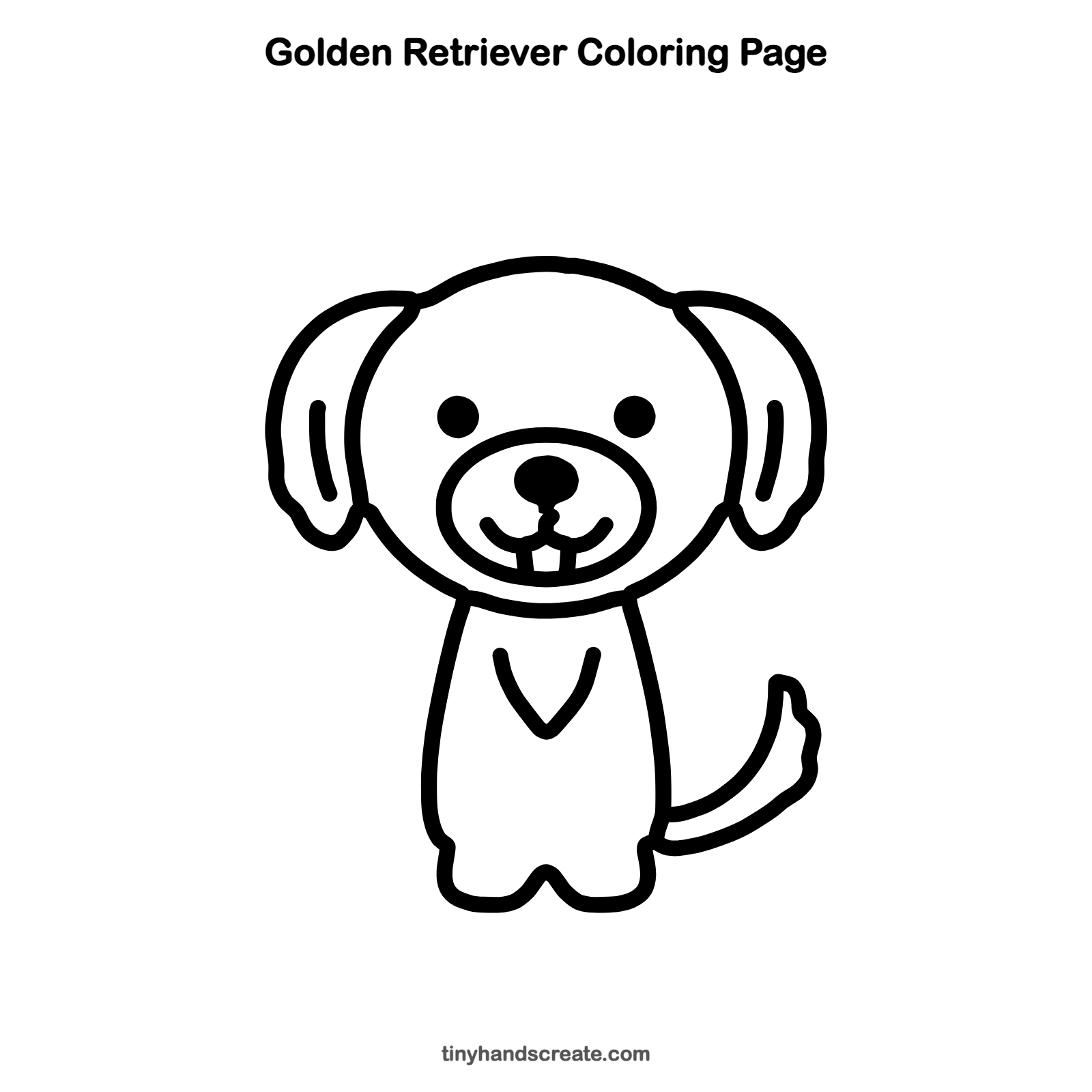 Free printable golden retriever coloring page for kids