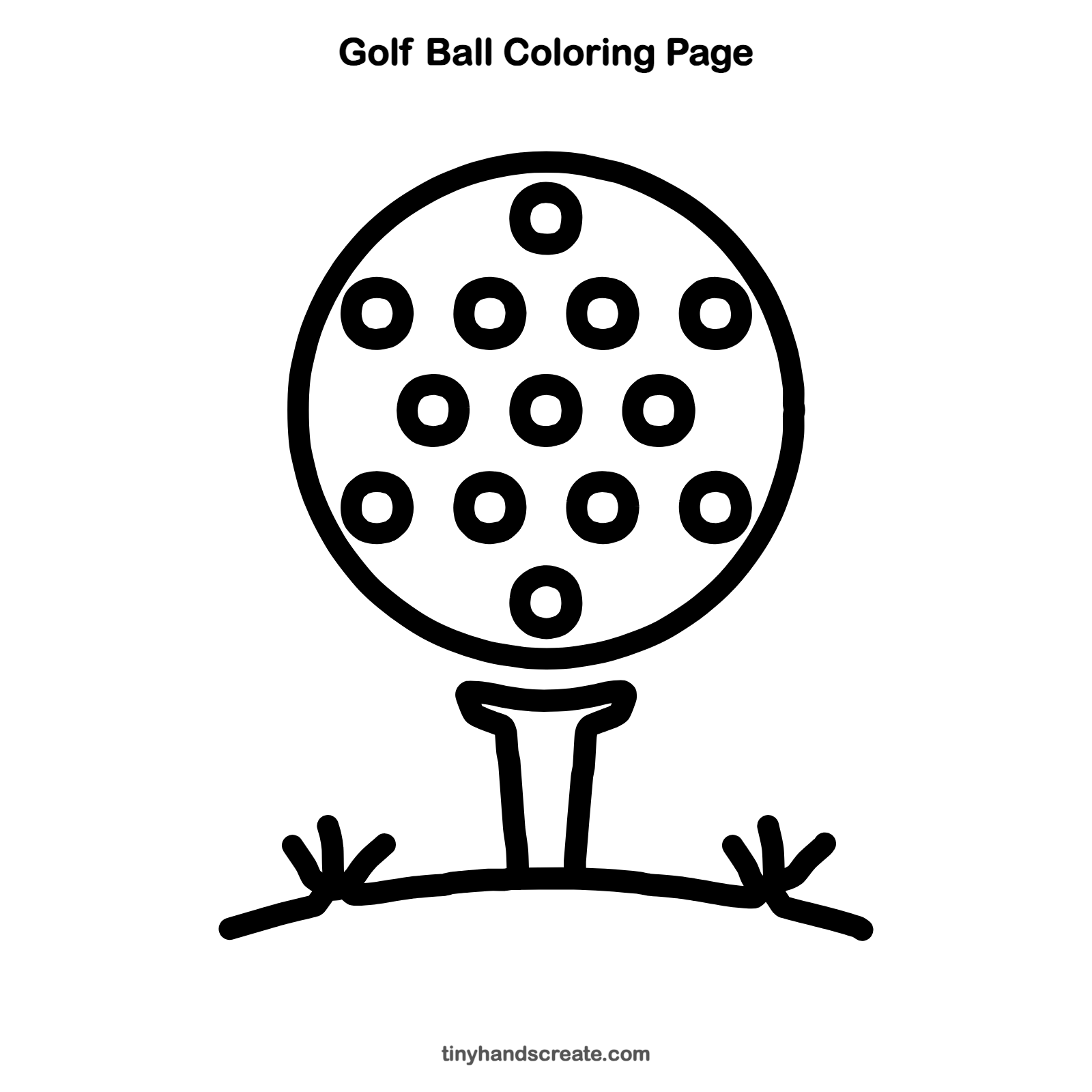 Free printable golf ball coloring page for kids