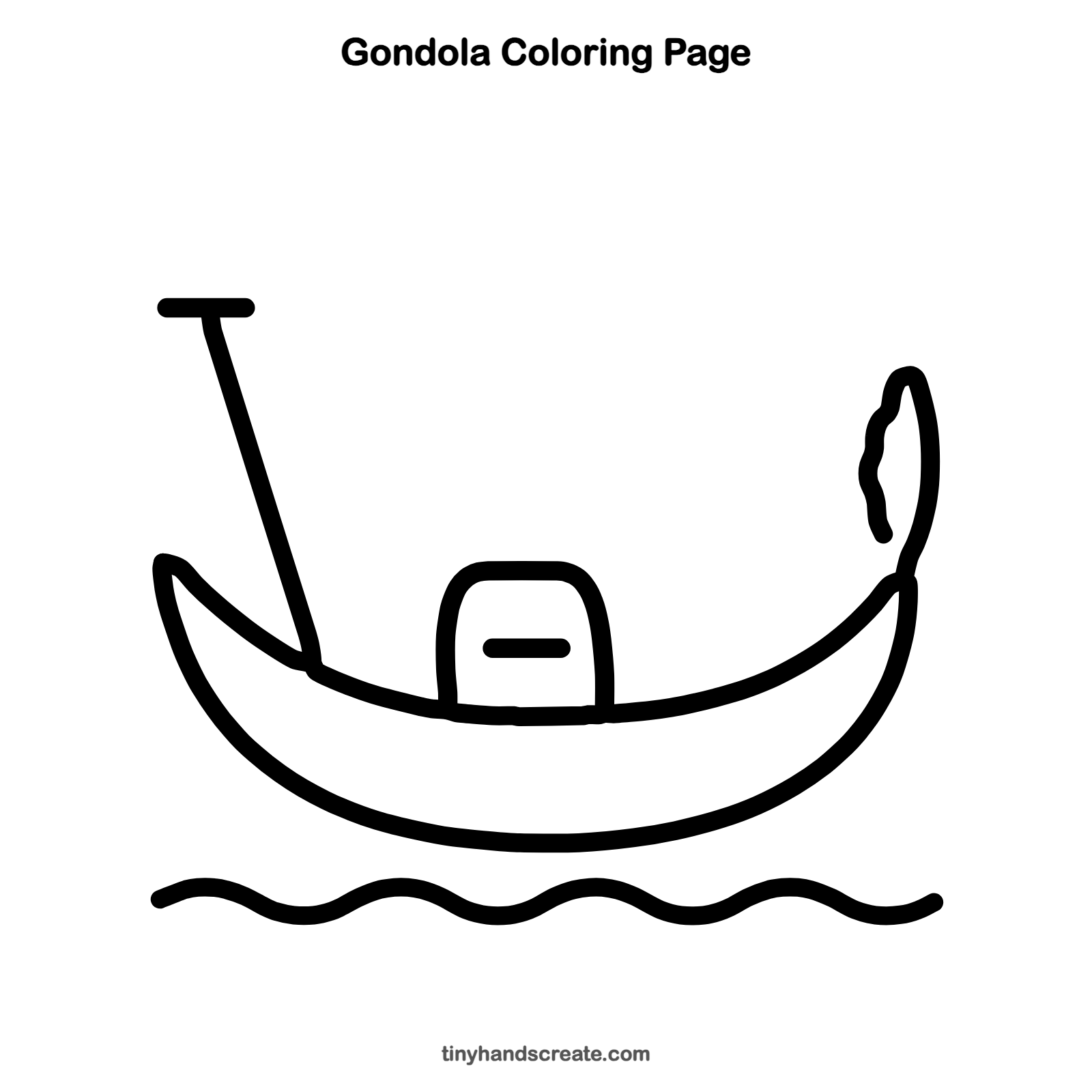 Free printable gondola coloring page for kids