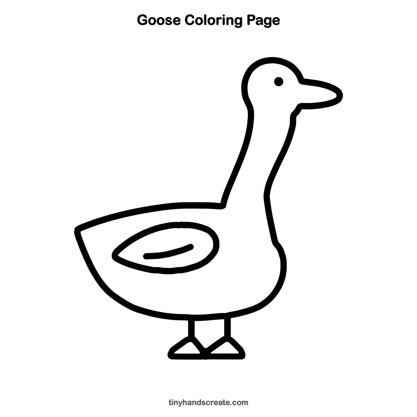 Free printable goose coloring page for kids