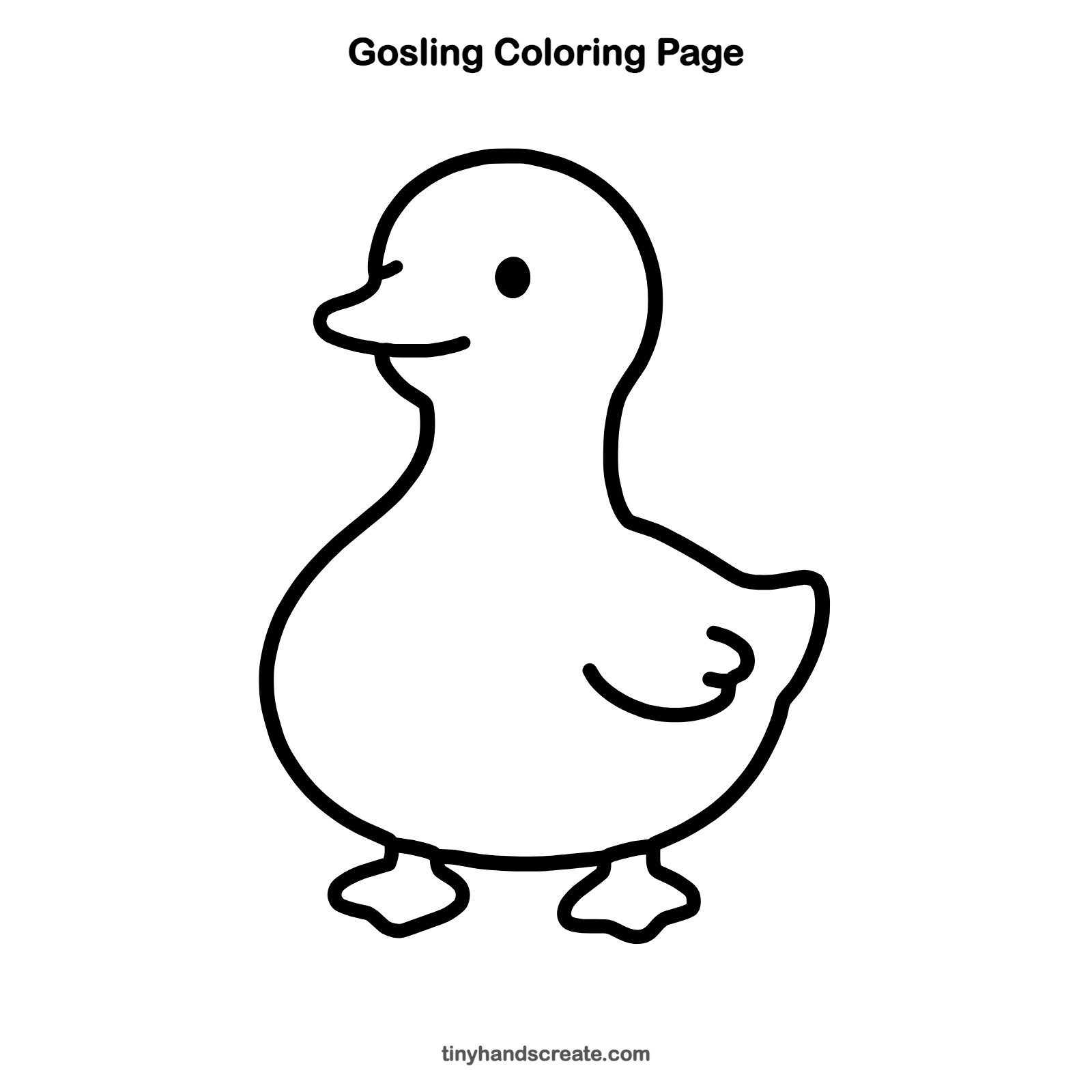 Free printable gosling coloring page for kids