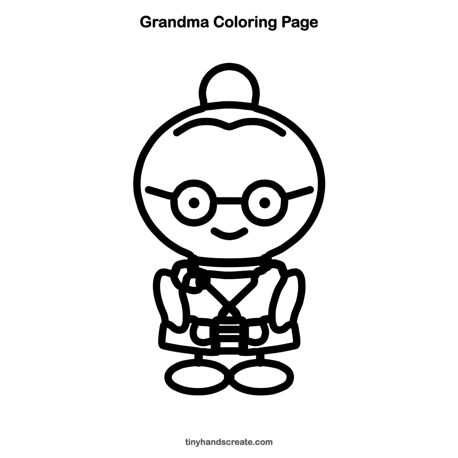 Free printable grandma coloring page for kids