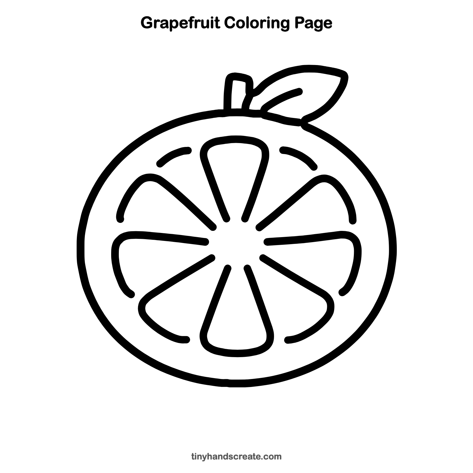 Free printable grapefruit coloring page for kids