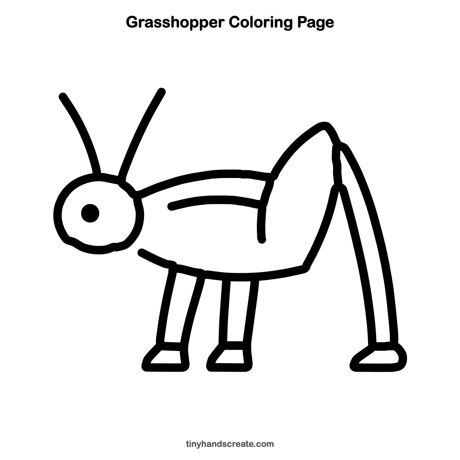 Free printable grasshopper coloring page for kids