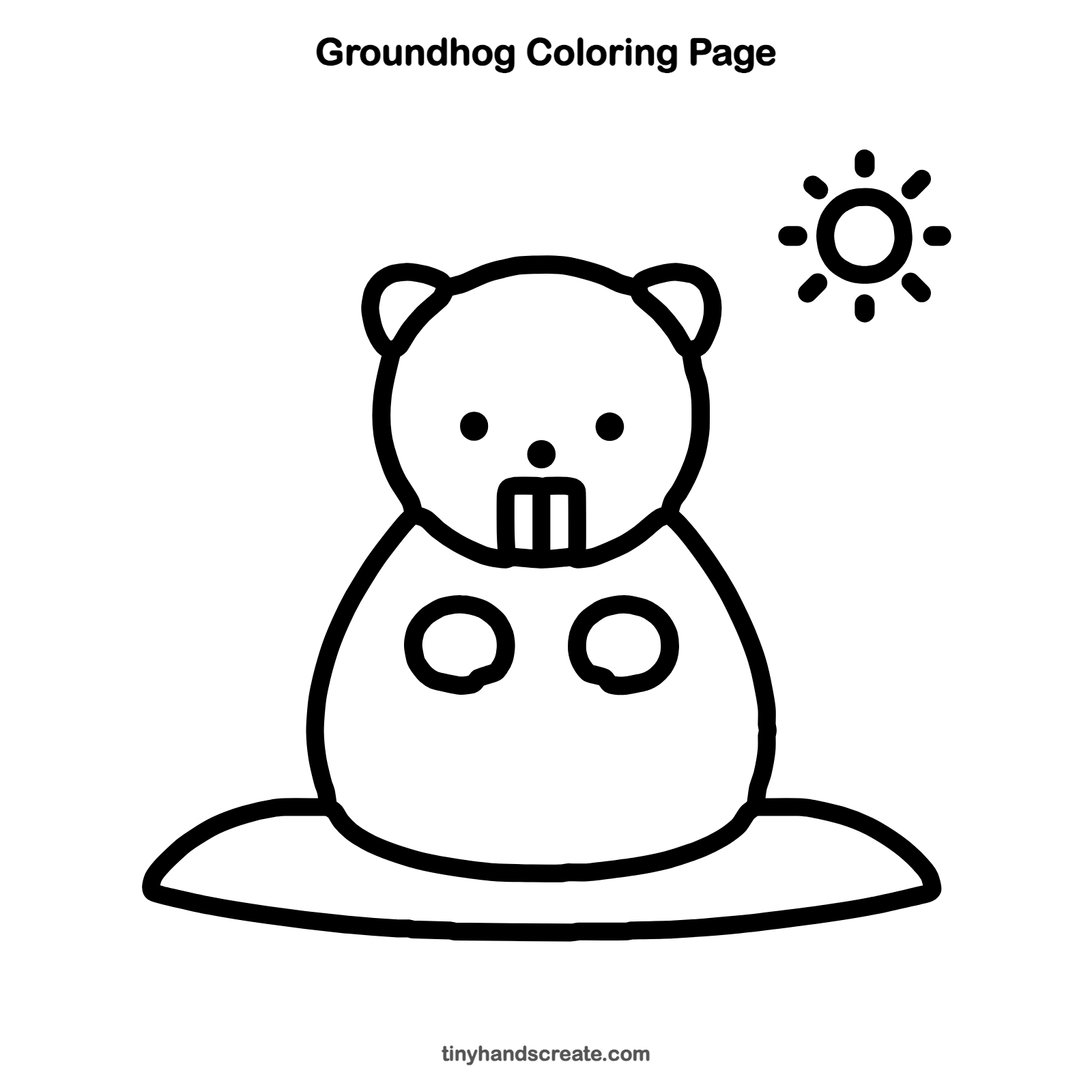 Free printable groundhog coloring page for kids