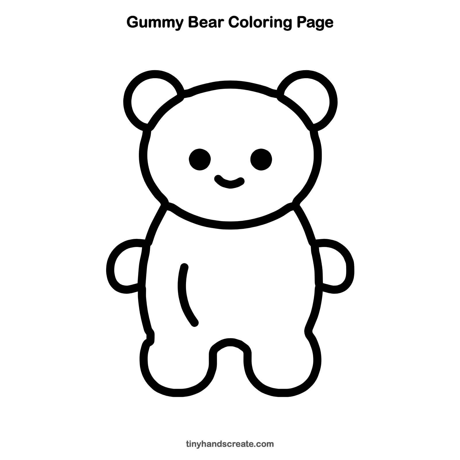 Free printable gummy bear coloring page for kids