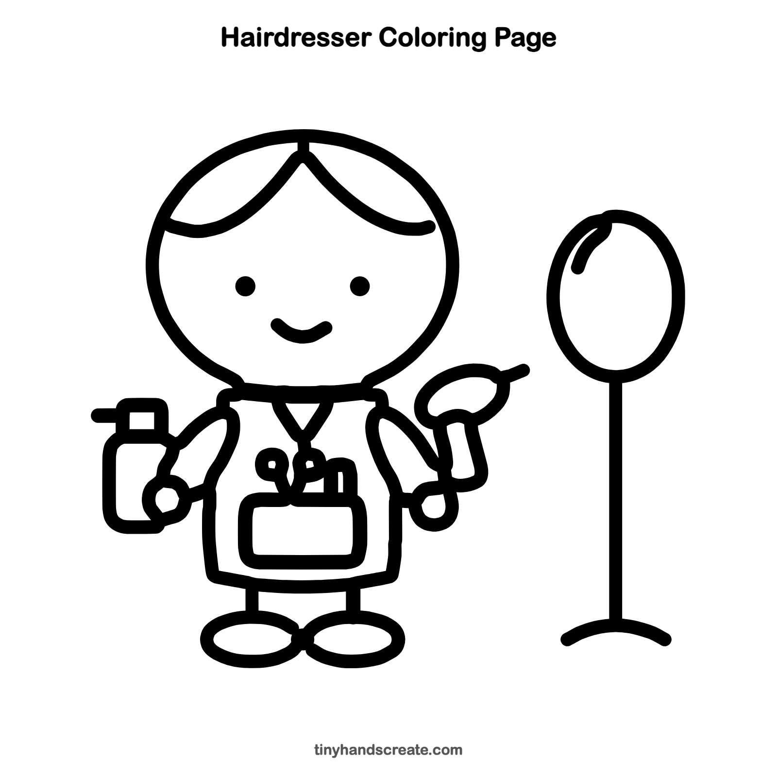 Free printable hairdresser coloring page for kids