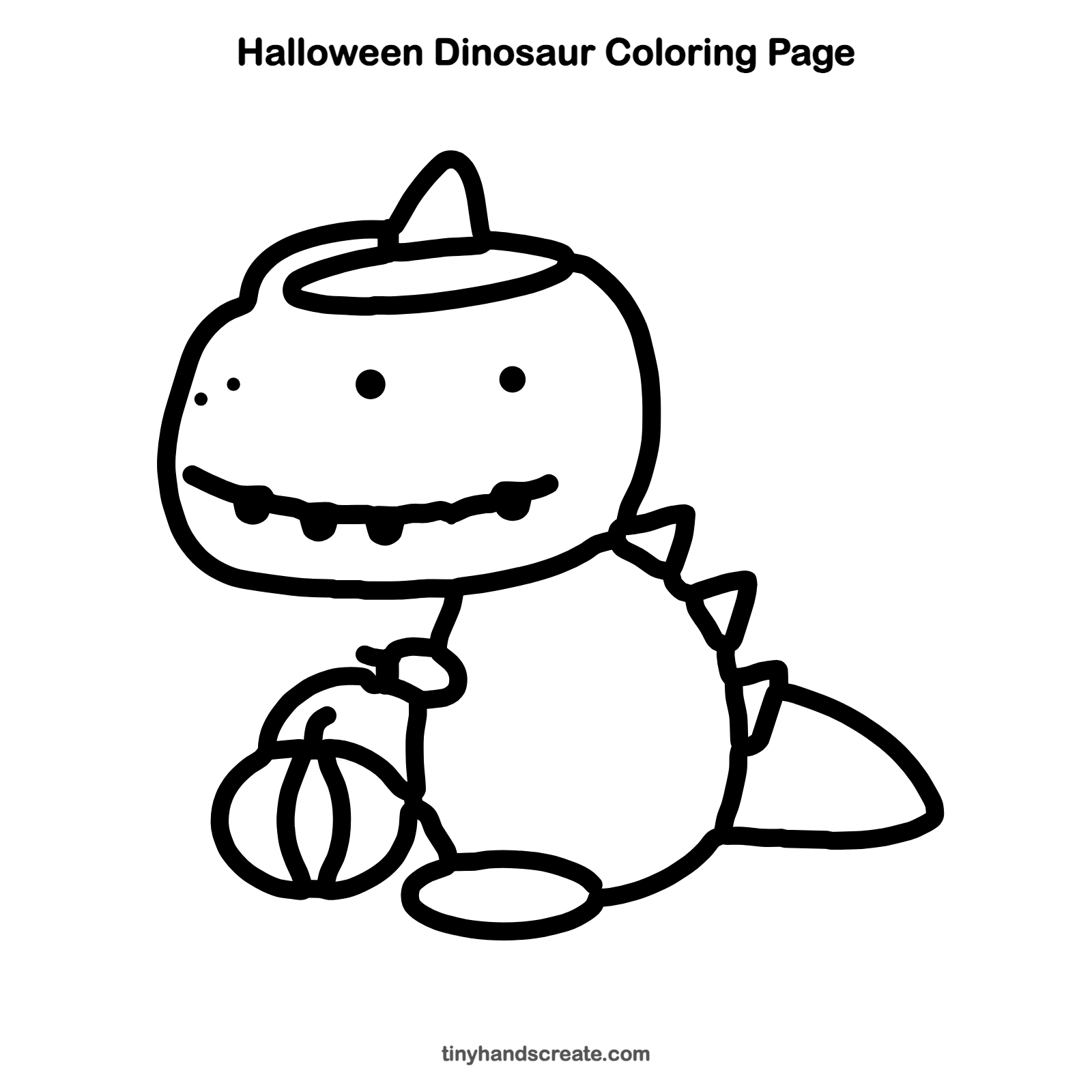 Free printable Halloween dinosaur coloring page for kids