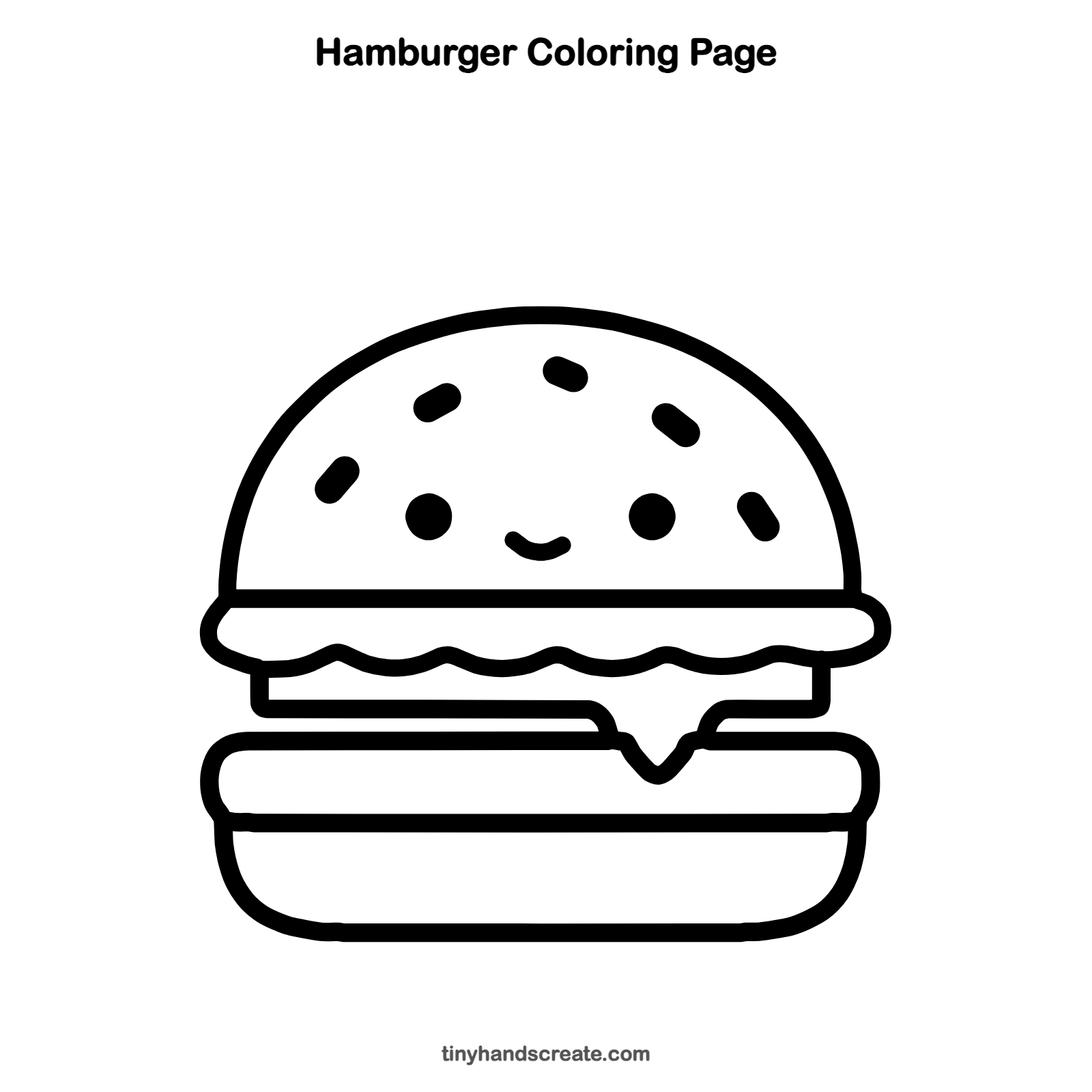 Free printable hamburger coloring page for kids