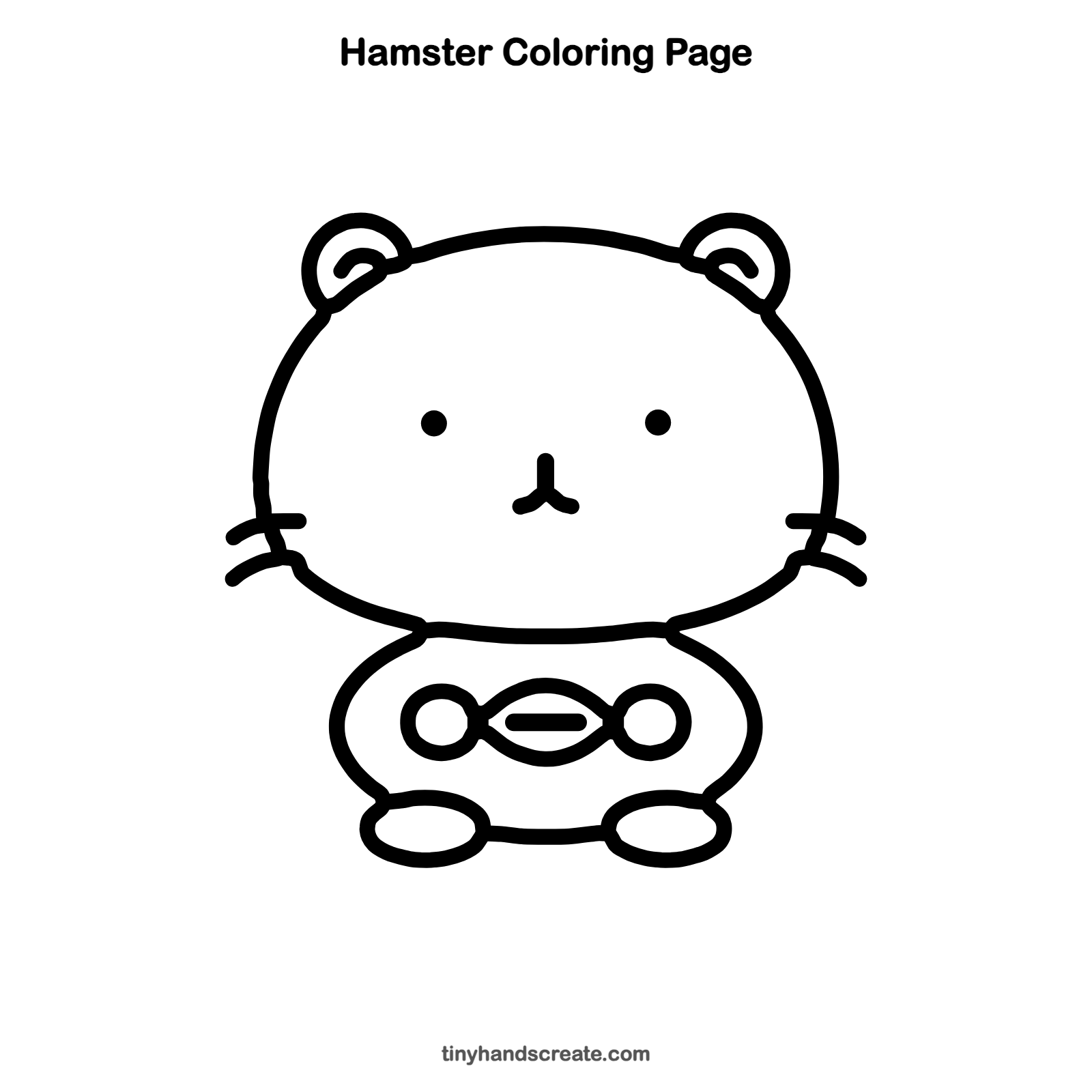 Free printable hamster coloring page for kids