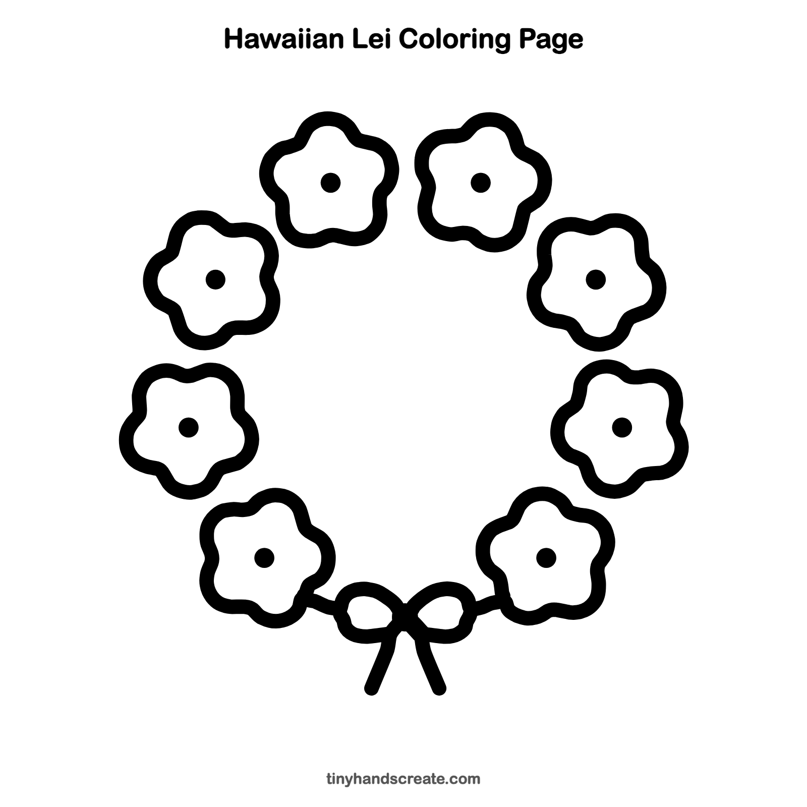 Free printable Hawaiian lei coloring page for kids