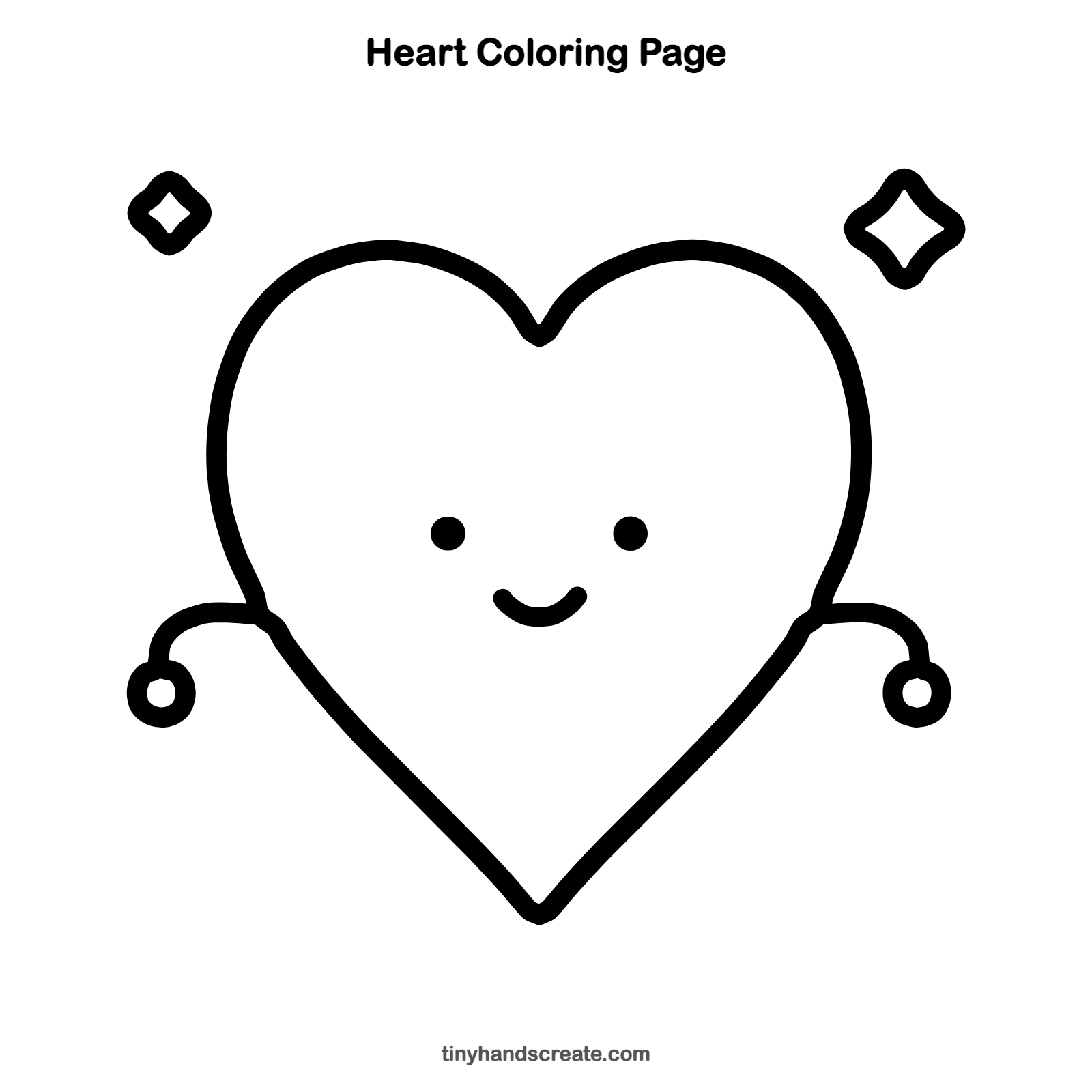 Free printable heart coloring page for kids