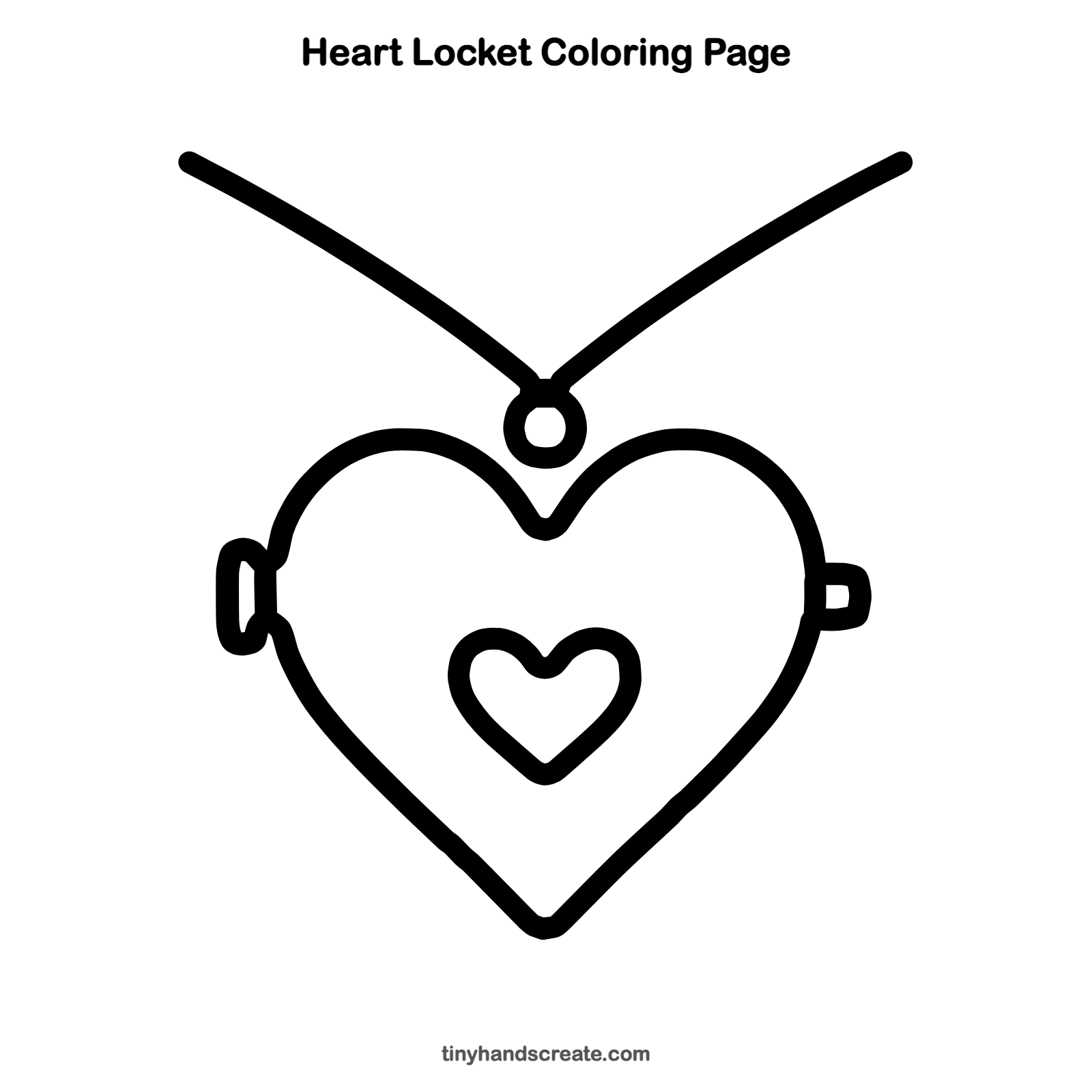 Free printable heart locket coloring page for kids