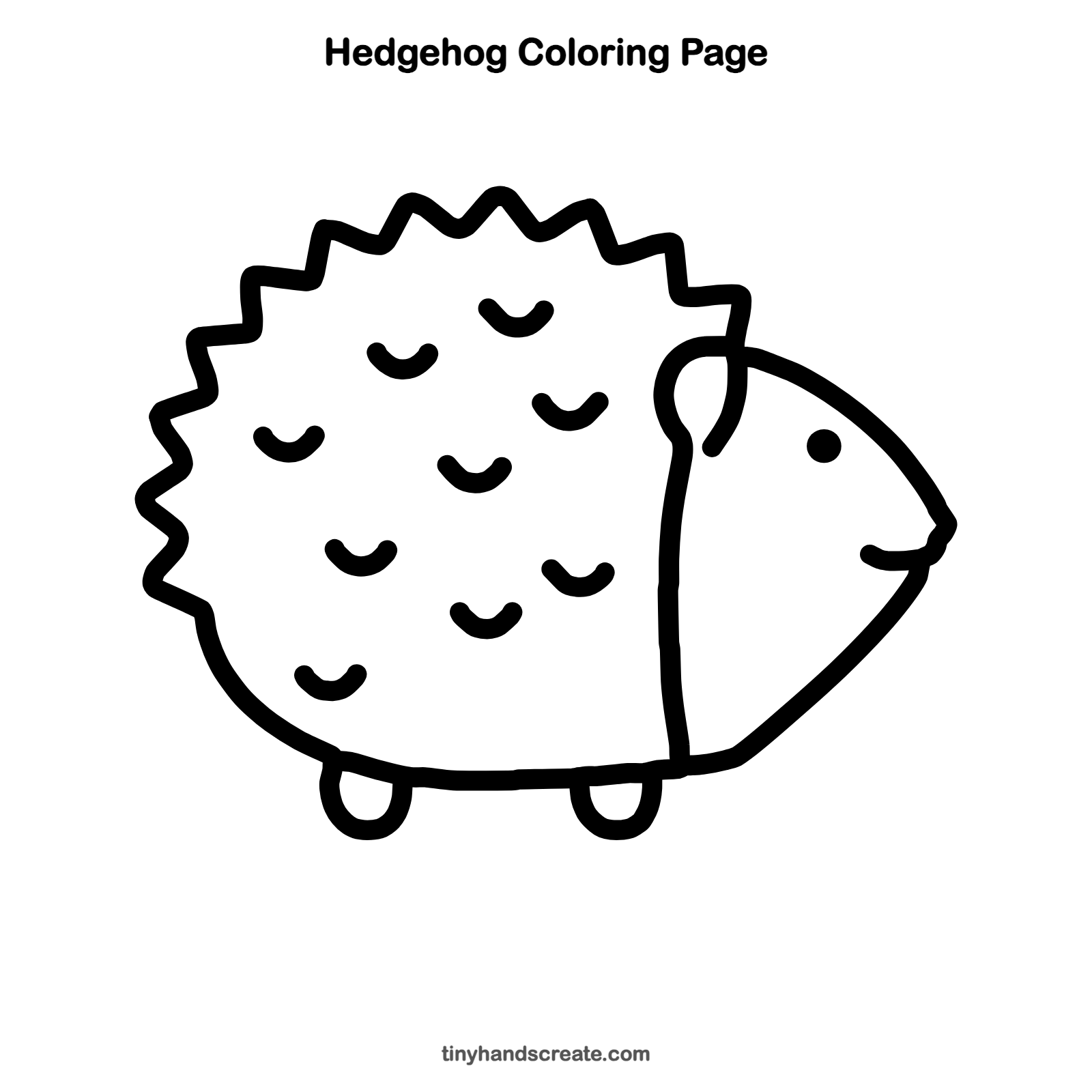 Free printable hedgehog coloring page for kids