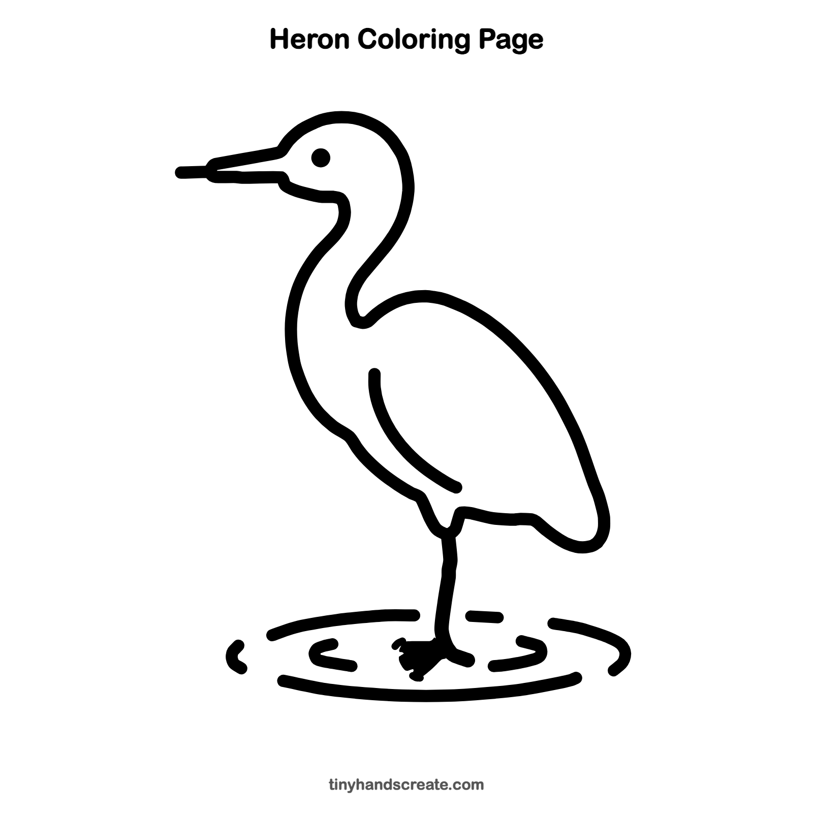 Free printable heron coloring page for kids