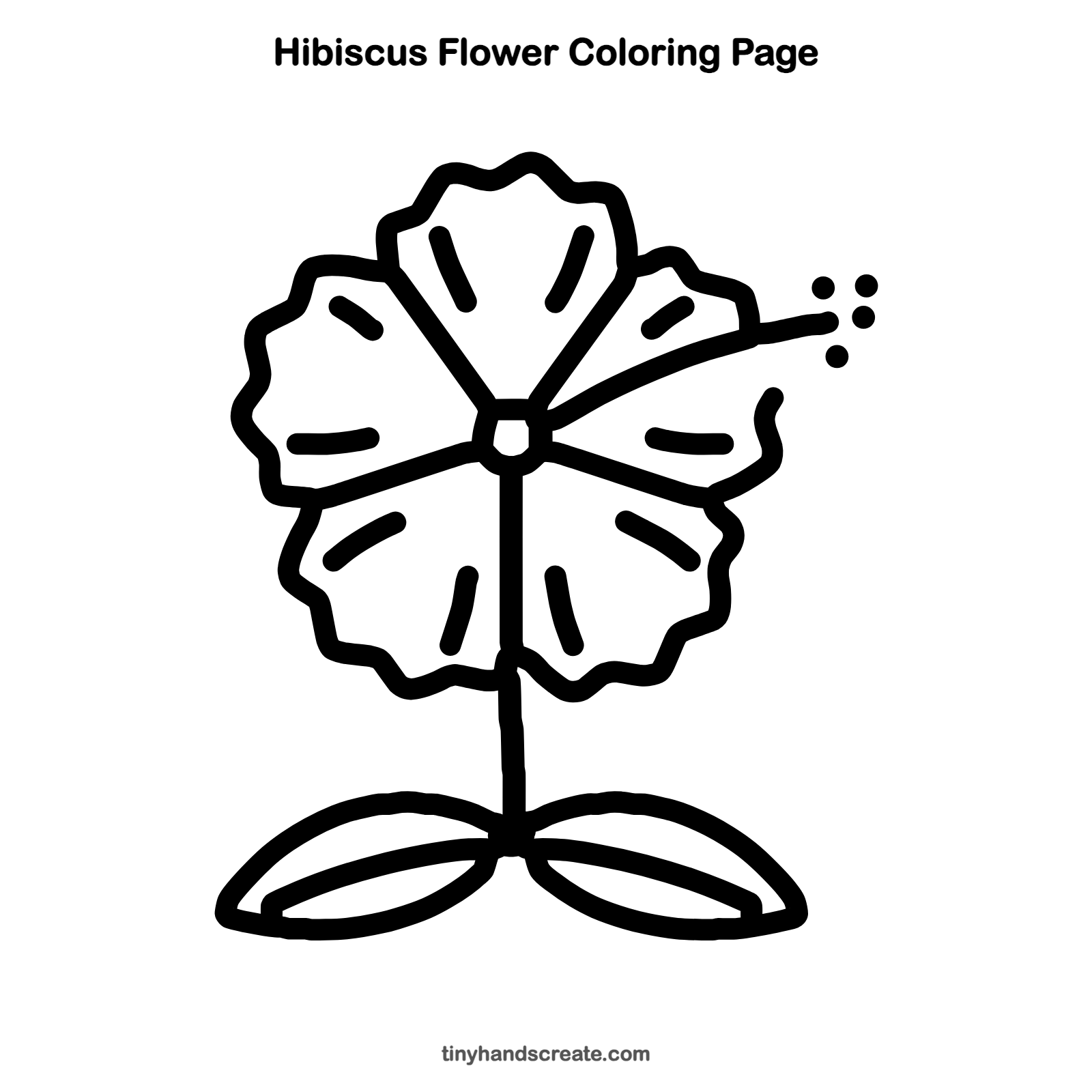 Free printable hibiscus flower coloring page for kids