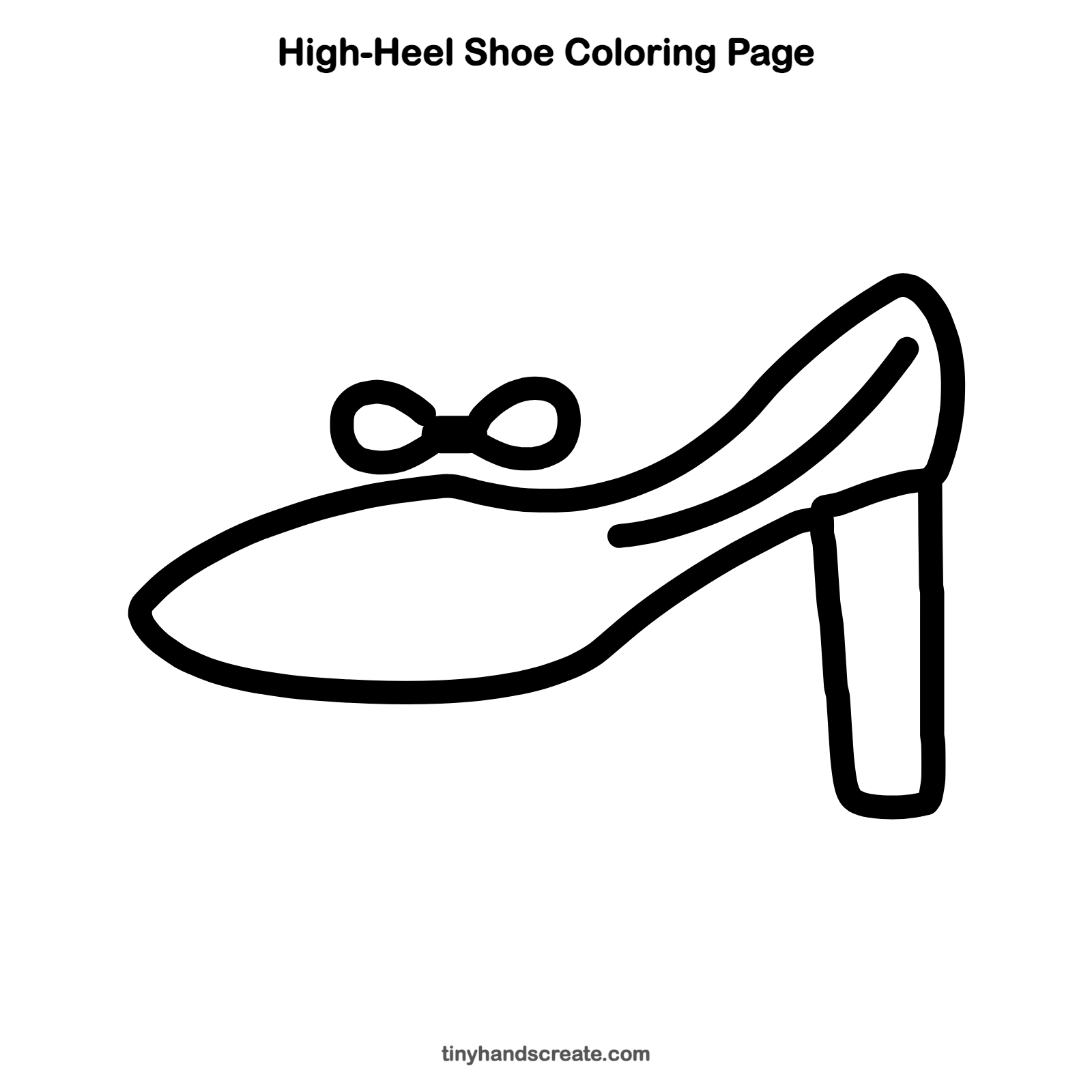 Free printable high-heel shoe coloring page for kids
