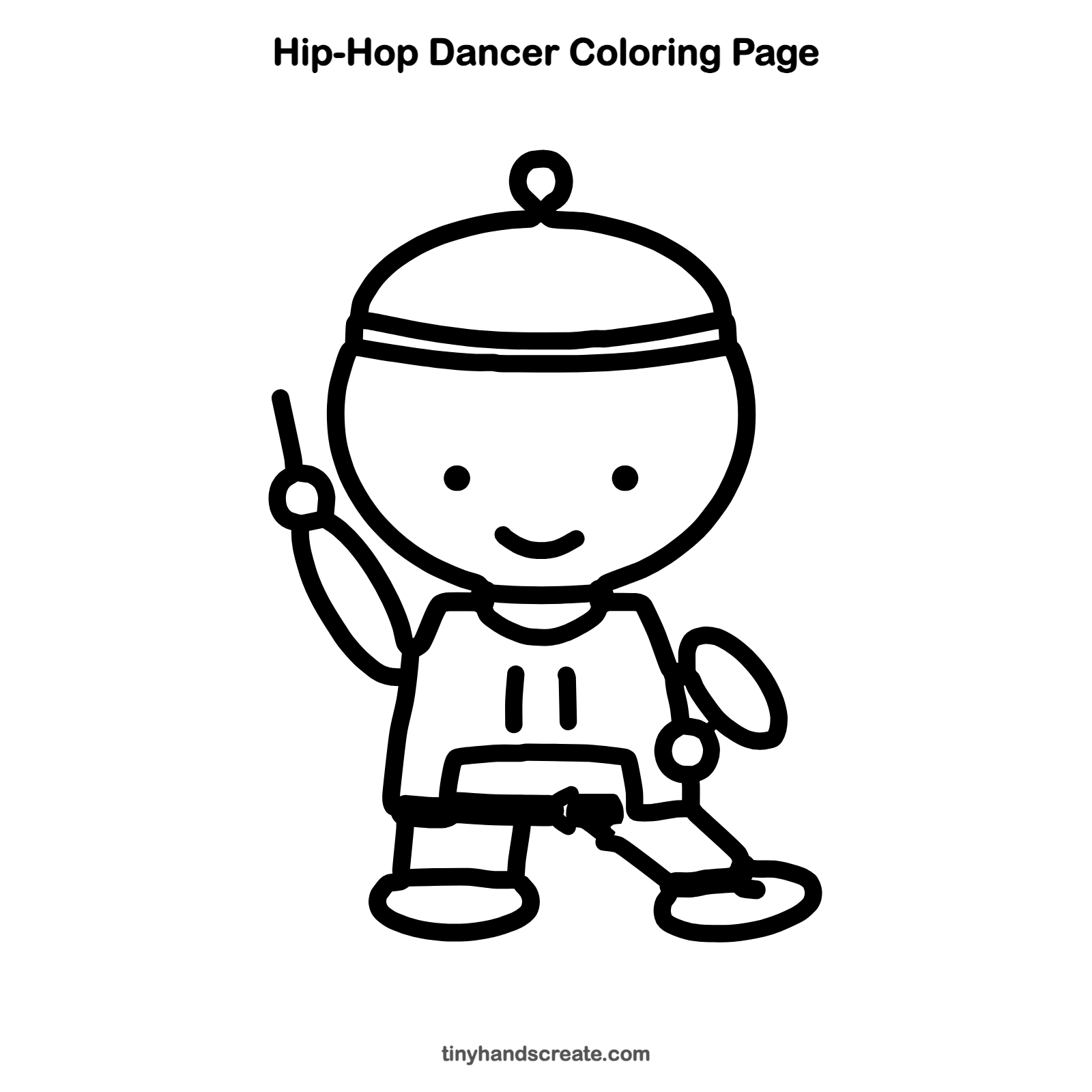 Free printable hip-hop dancer coloring page for kids