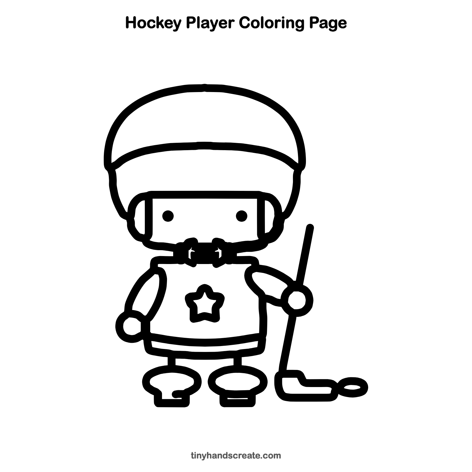 Free printable hockey player coloring page for kids