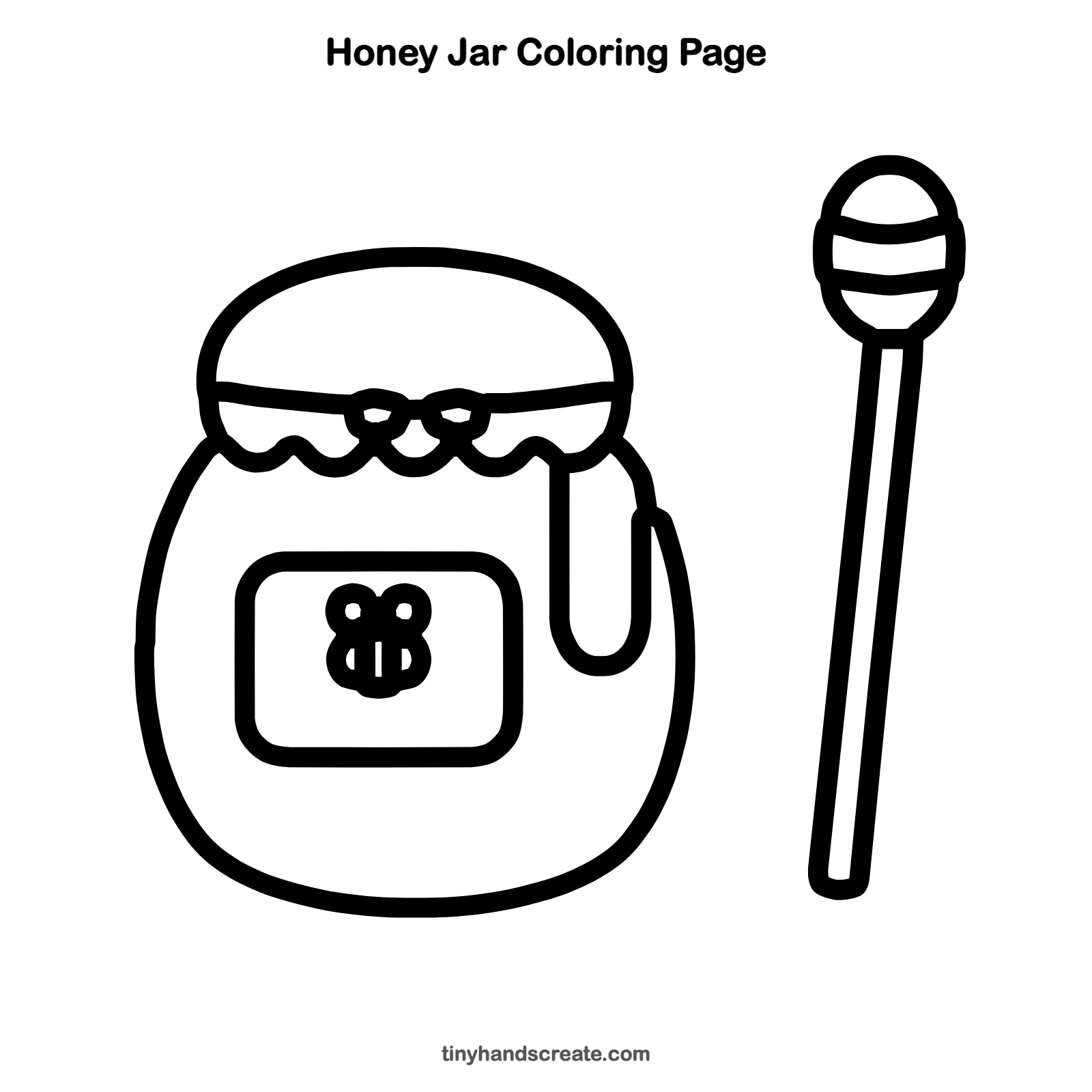 Free printable honey jar coloring page for kids