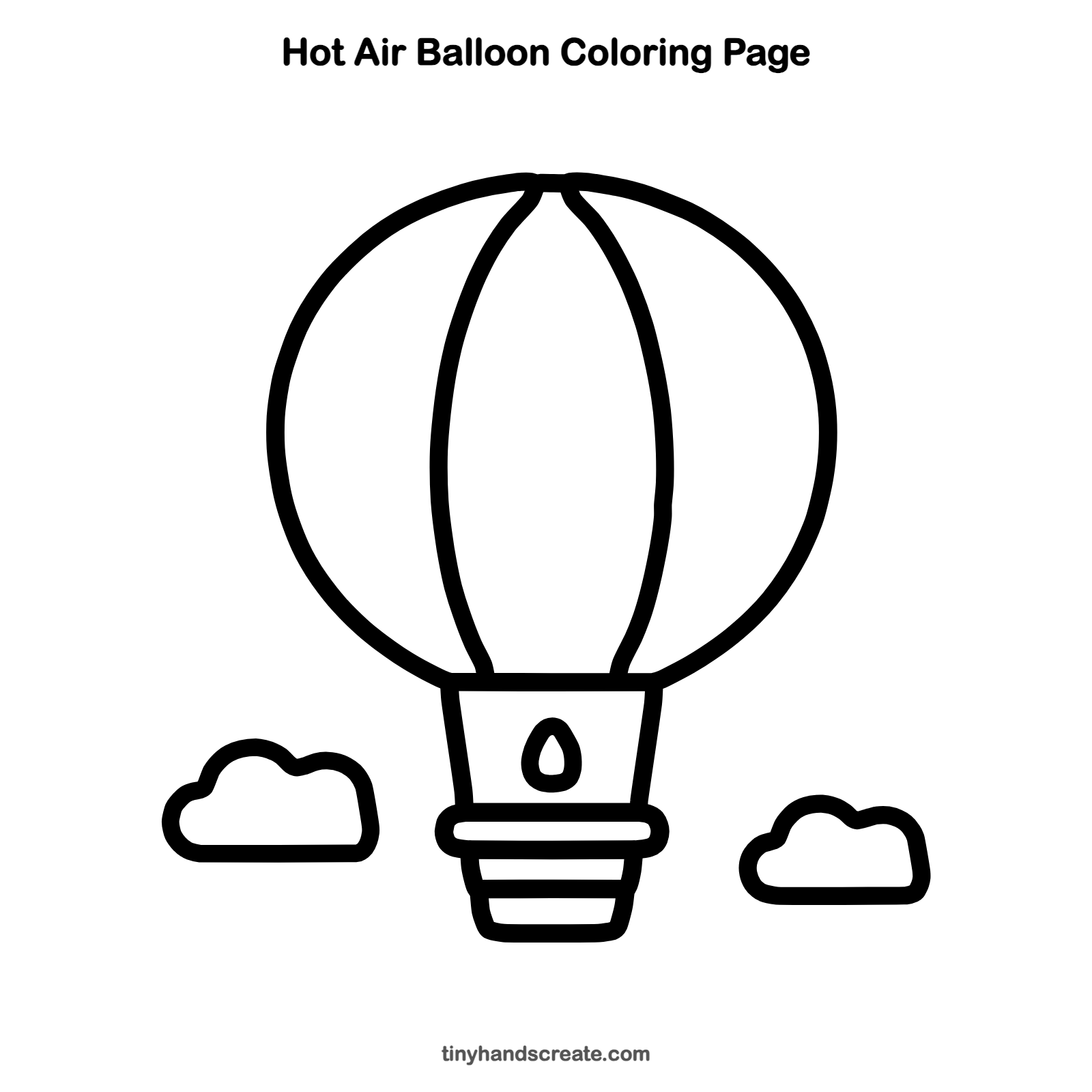 Free printable hot air balloon coloring page for kids