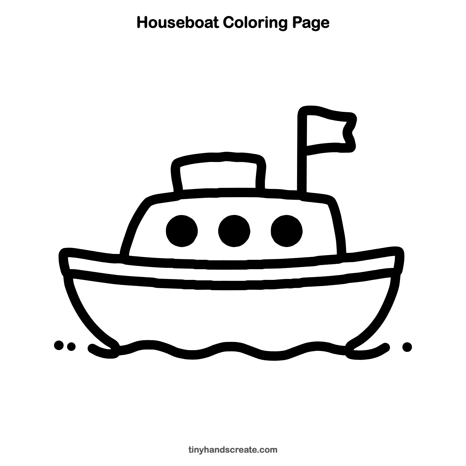Free printable houseboat coloring page for kids