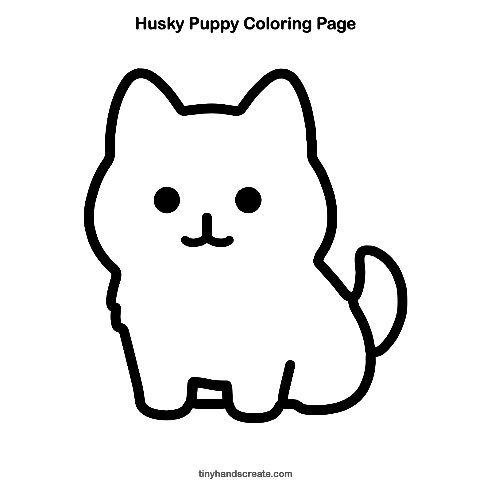 Free printable husky puppy coloring page for kids