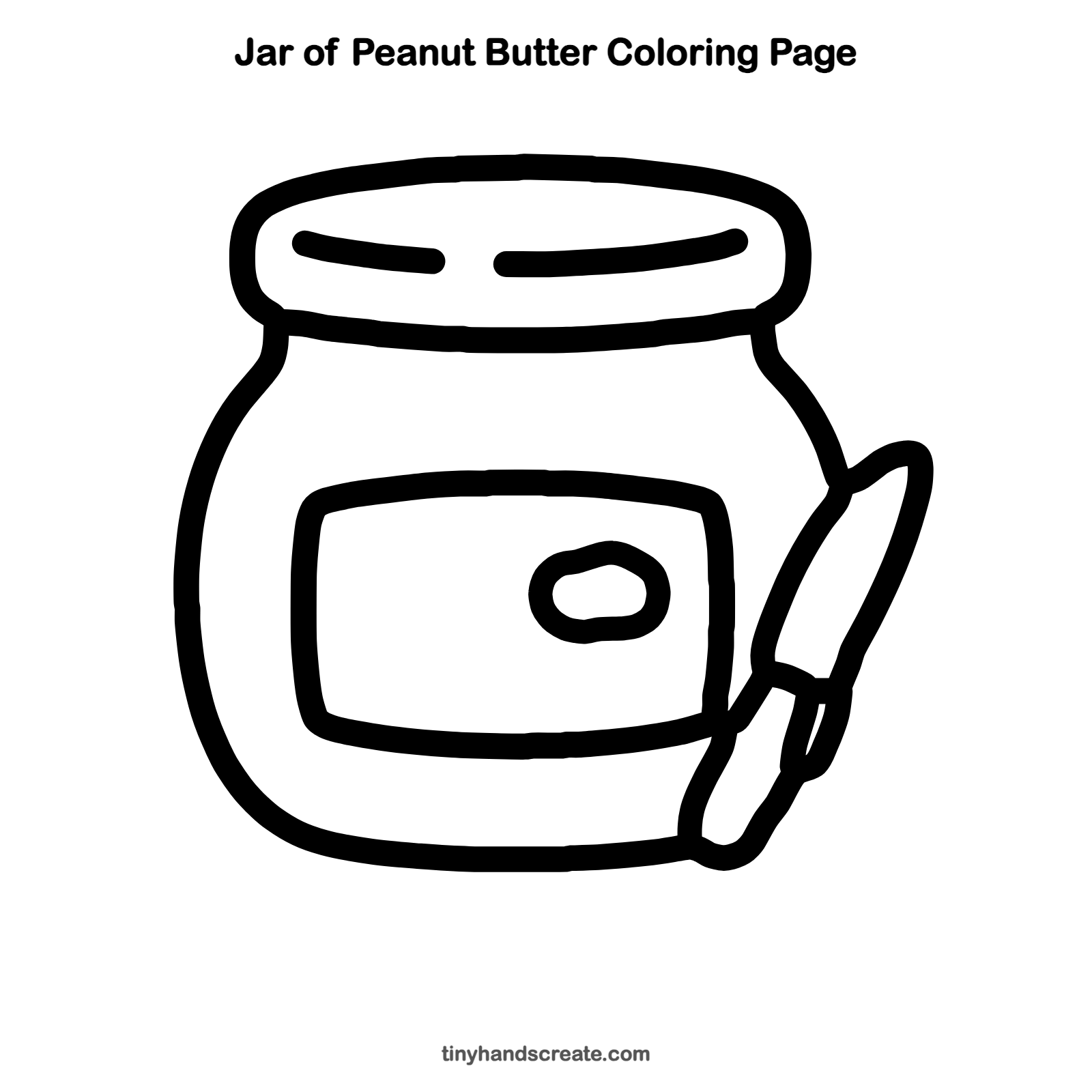 Free printable jar of peanut butter coloring page for kids