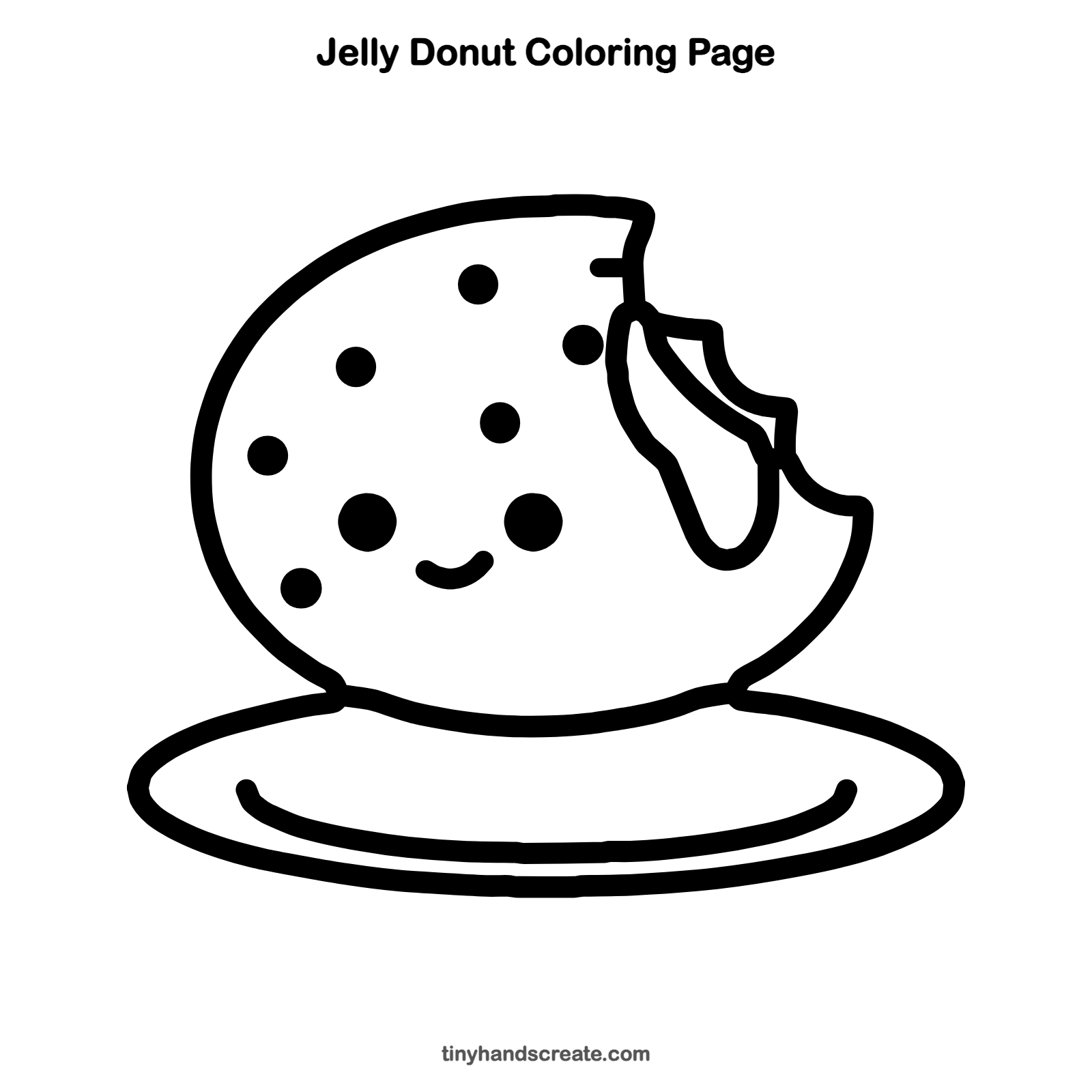 Free printable jelly donut coloring page for kids