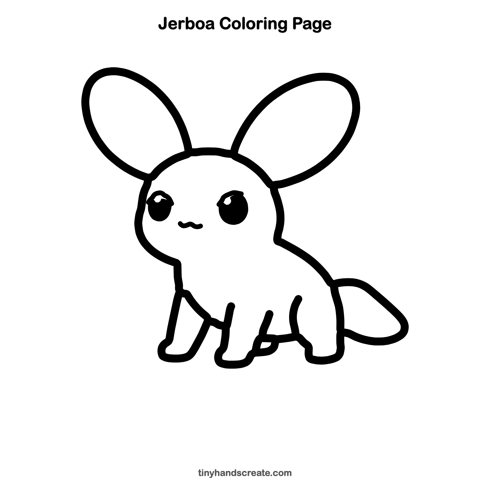Free printable jerboa coloring page for kids